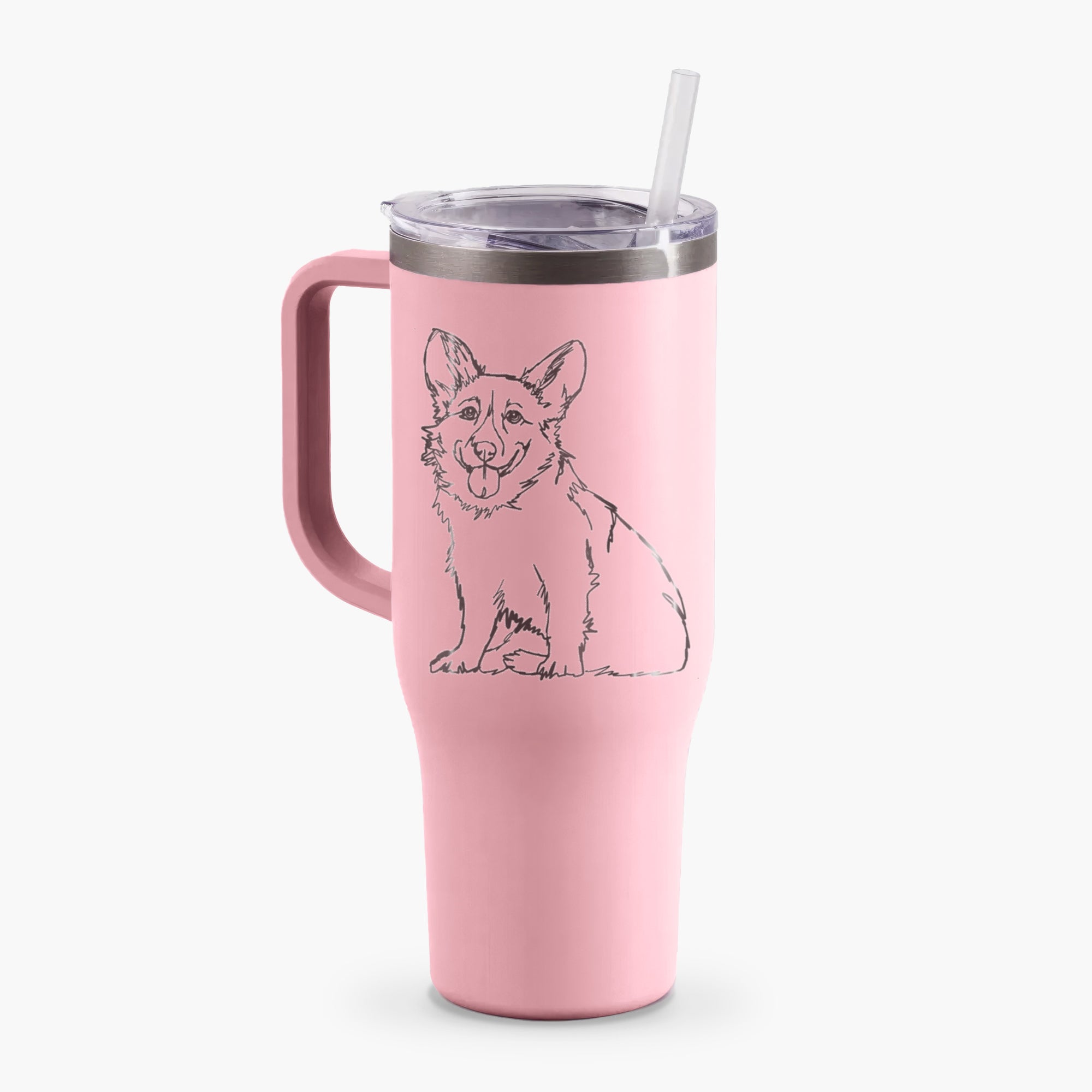 Doodled Corgi - 40oz Tumbler with Handle