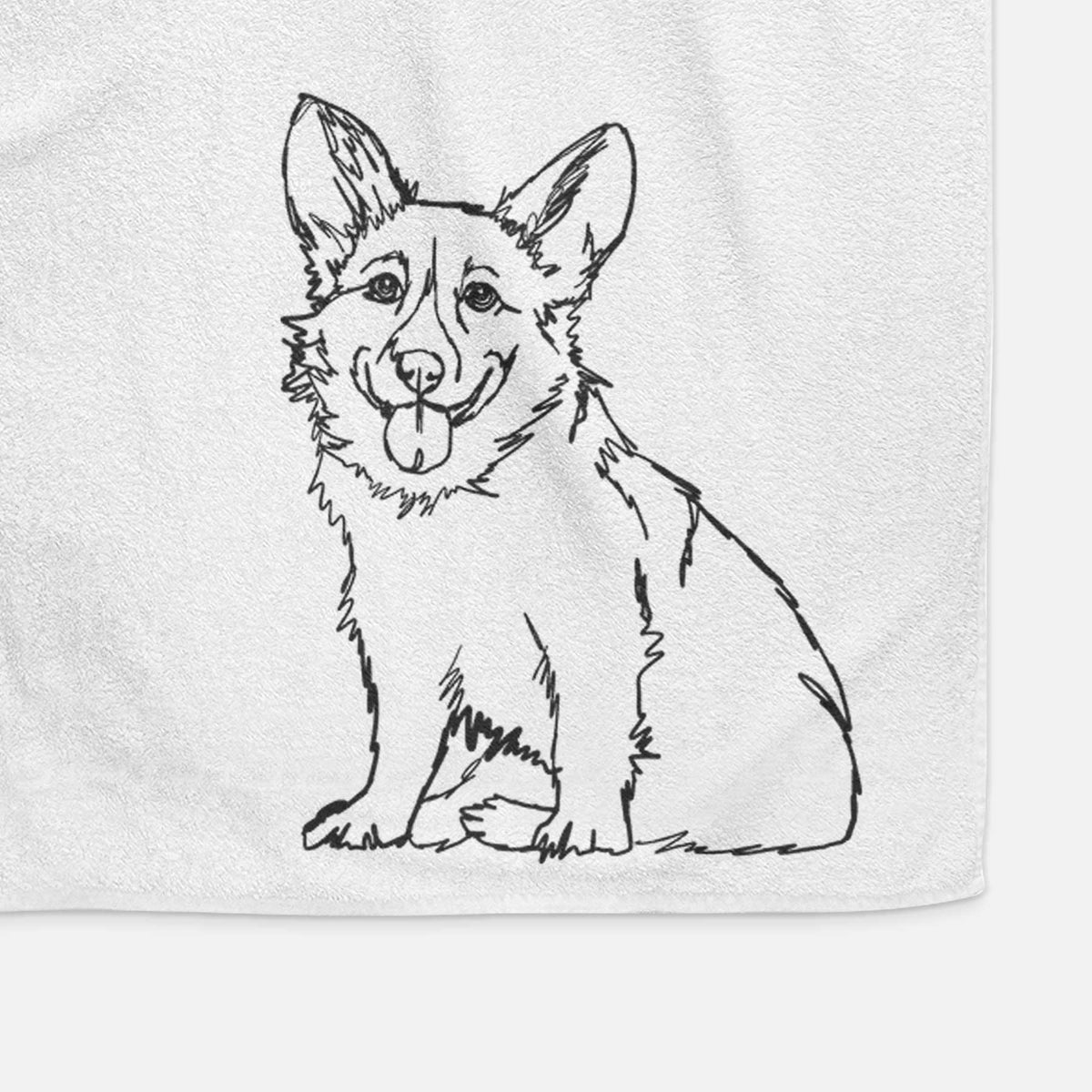 Doodled Corgi Decorative Hand Towel