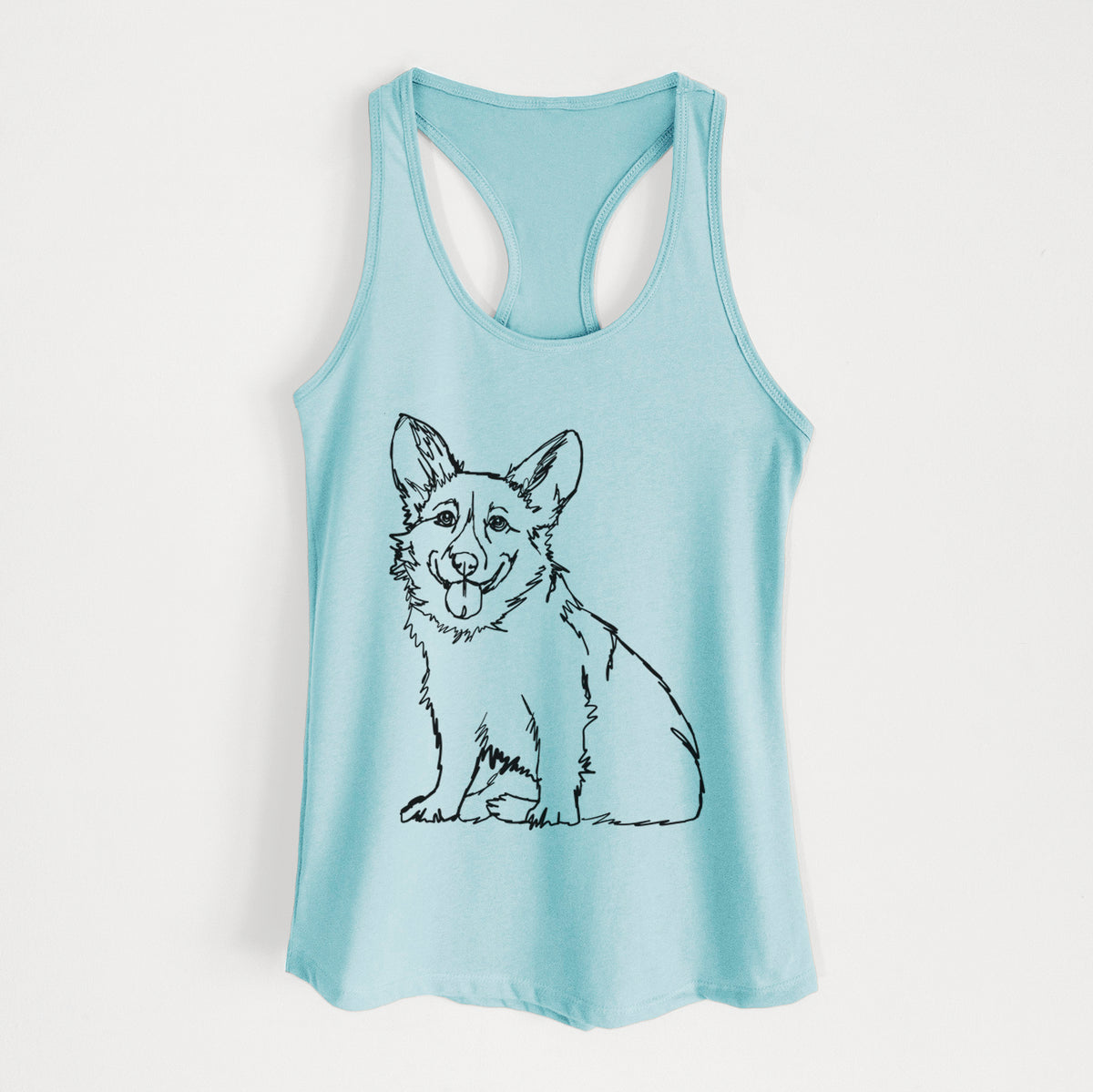 Doodled Corgi - Women&#39;s Racerback Tanktop
