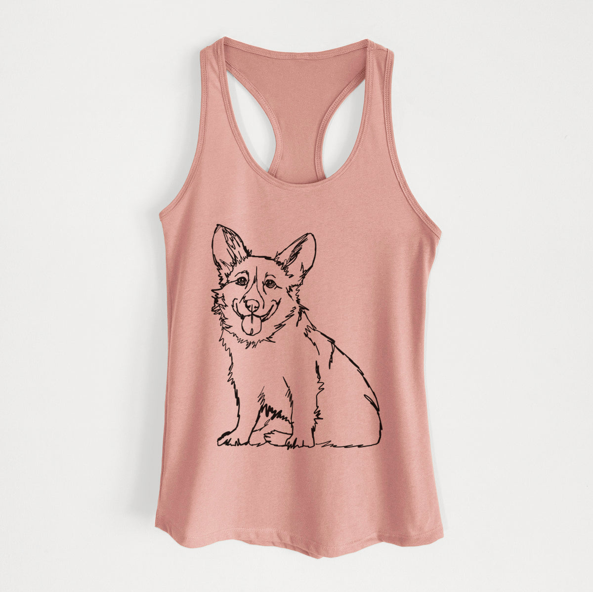 Doodled Corgi - Women's Racerback Tanktop