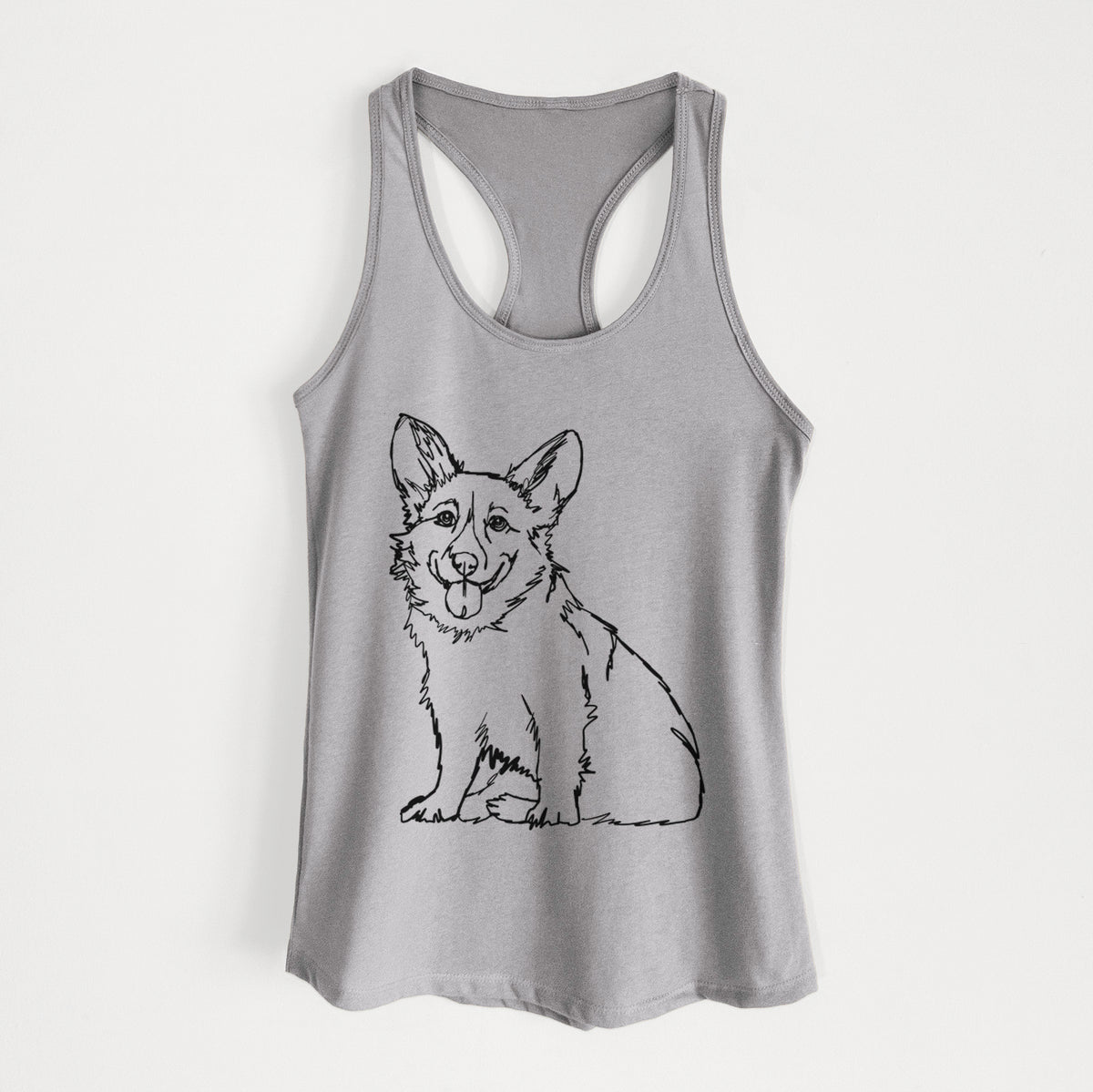 Doodled Corgi - Women's Racerback Tanktop