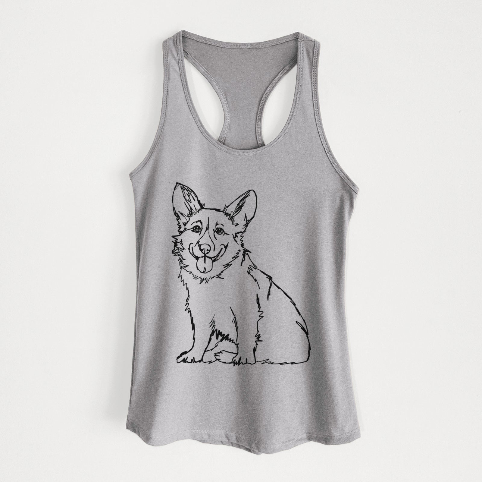 Doodled Corgi - Women's Racerback Tanktop