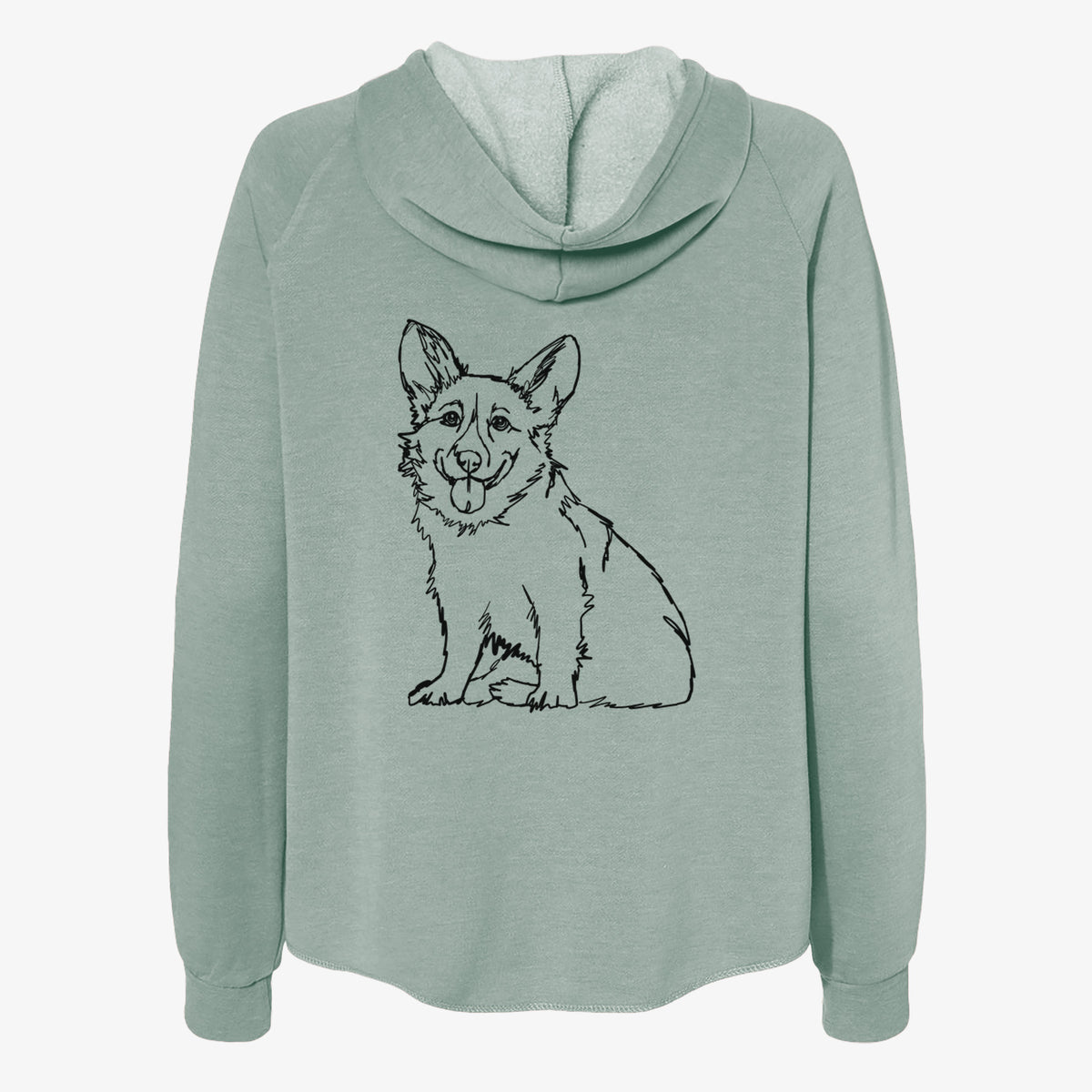 Doodled Corgi - Women's Cali Wave Zip-Up Sweatshirt