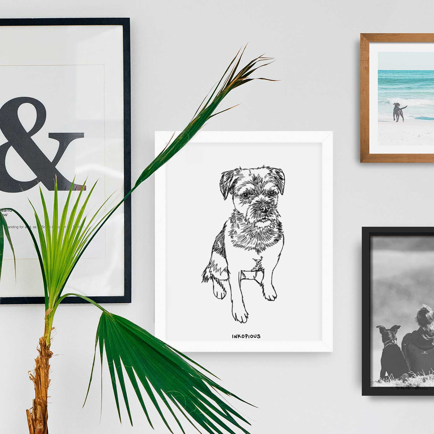 Doodled Cosmo the Border Terrier Art Print