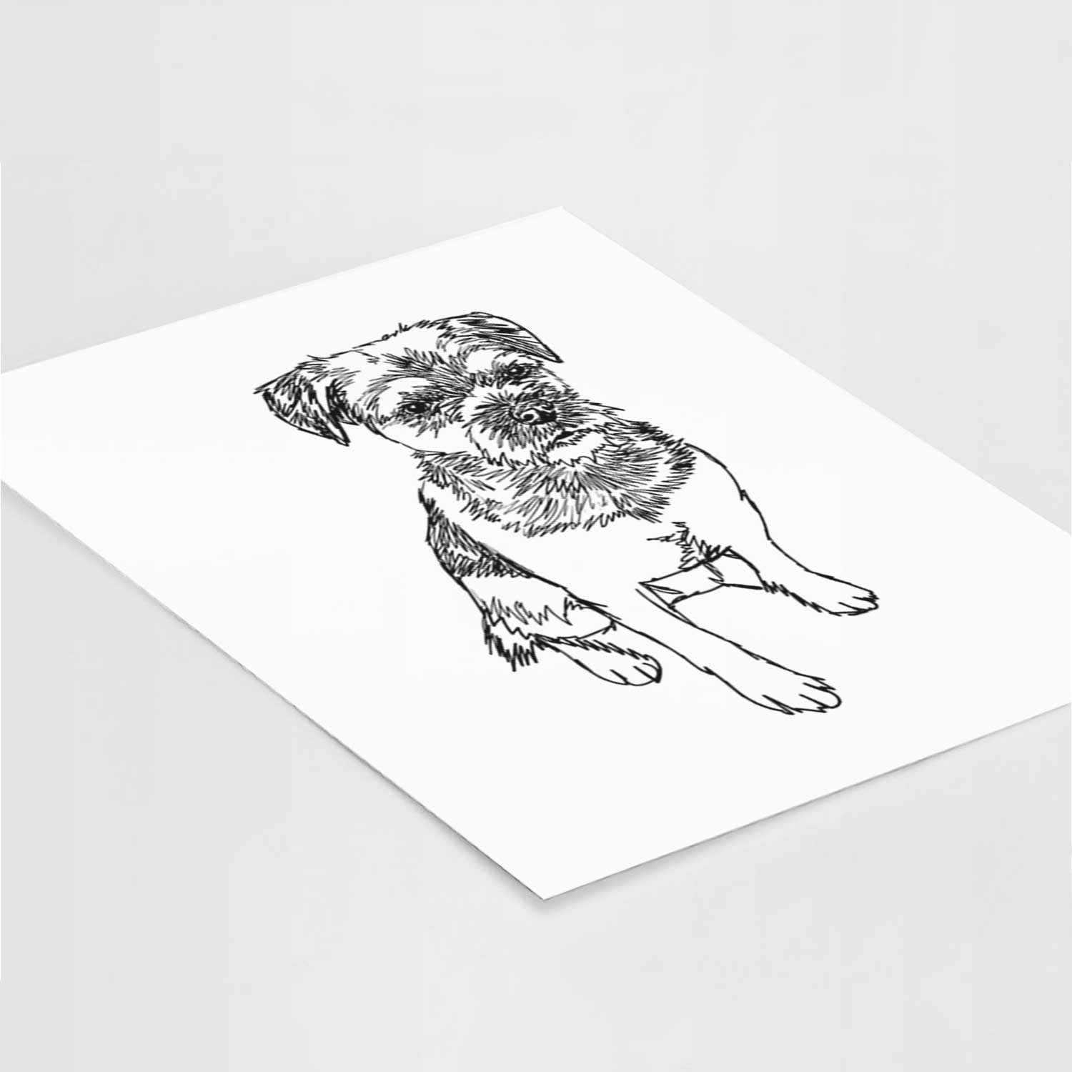 Doodled Cosmo the Border Terrier Art Print