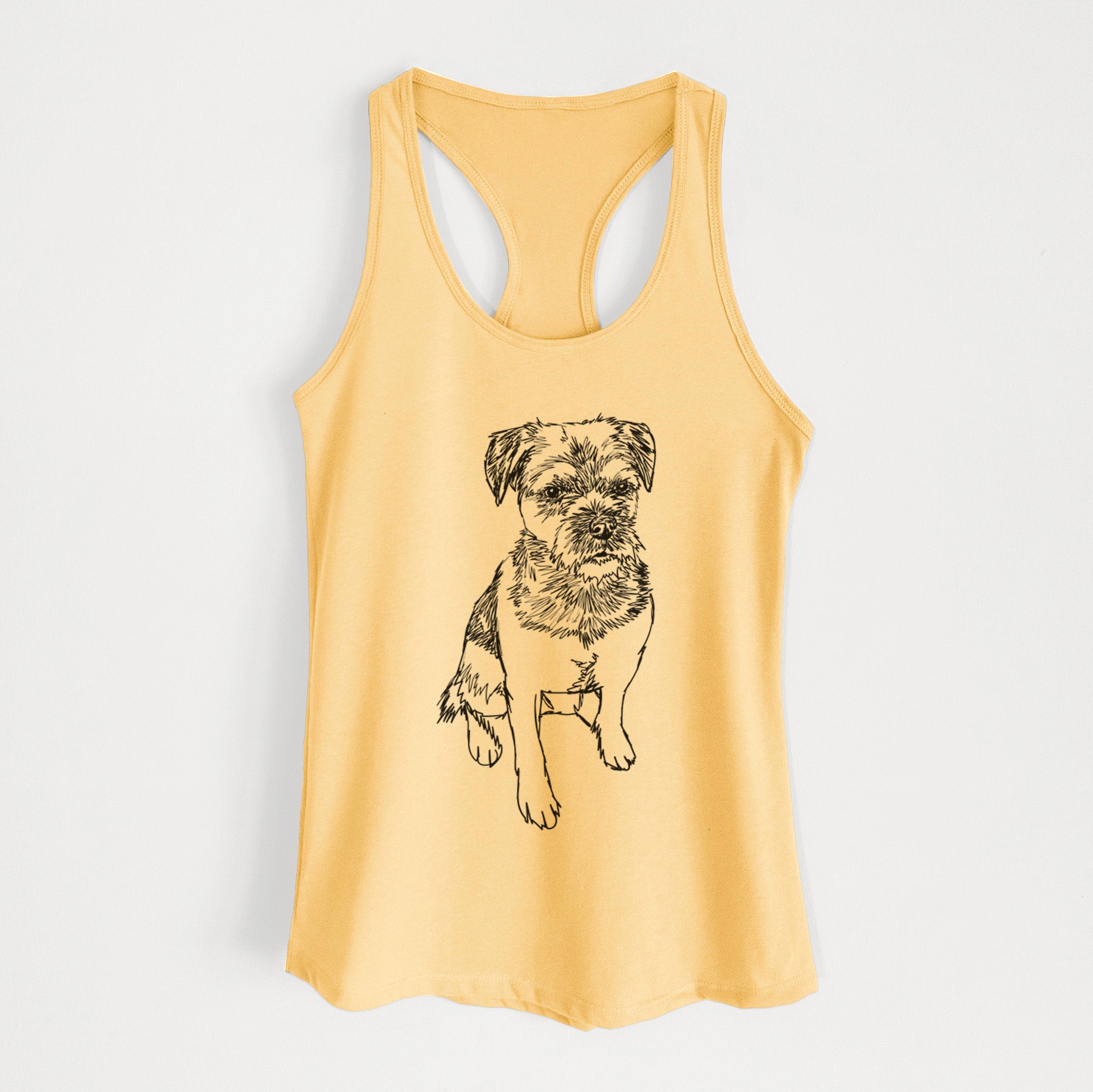 Doodled Cosmo the Border Terrier - Women's Racerback Tanktop