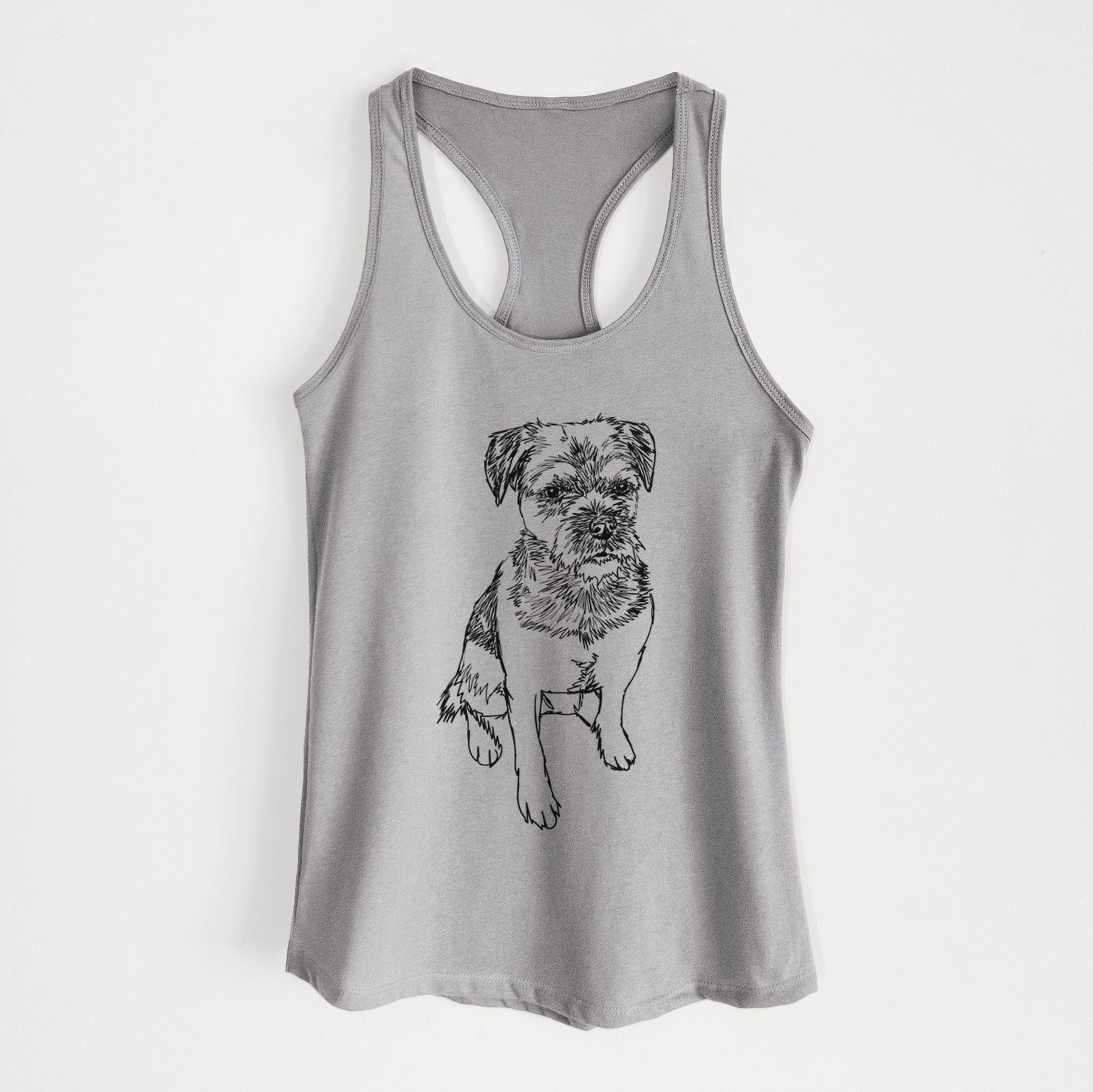 Doodled Cosmo the Border Terrier - Women's Racerback Tanktop