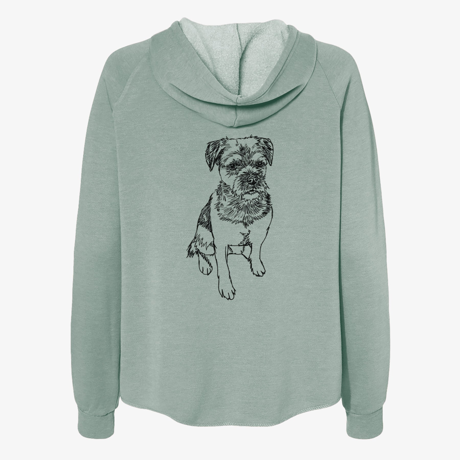 Doodled Cosmo the Border Terrier - Women's Cali Wave Zip-Up Sweatshirt