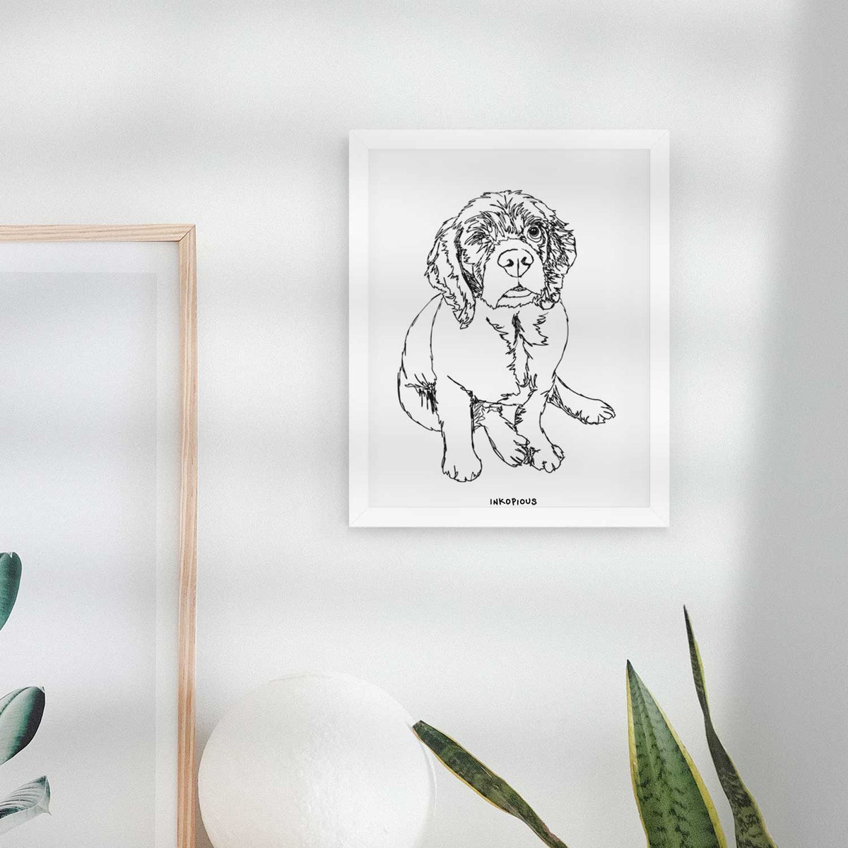 Doodled Crazy Raisin the Cocker Spaniel Art Print