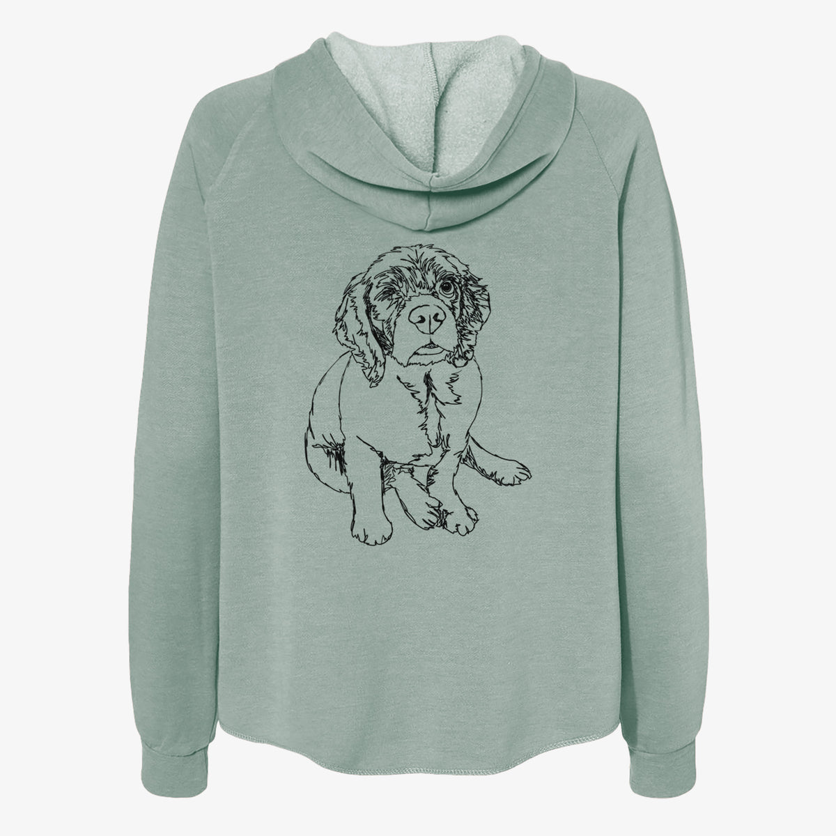 Doodled Crazy Raisin the Cocker Spaniel - Women's Cali Wave Zip-Up Sweatshirt
