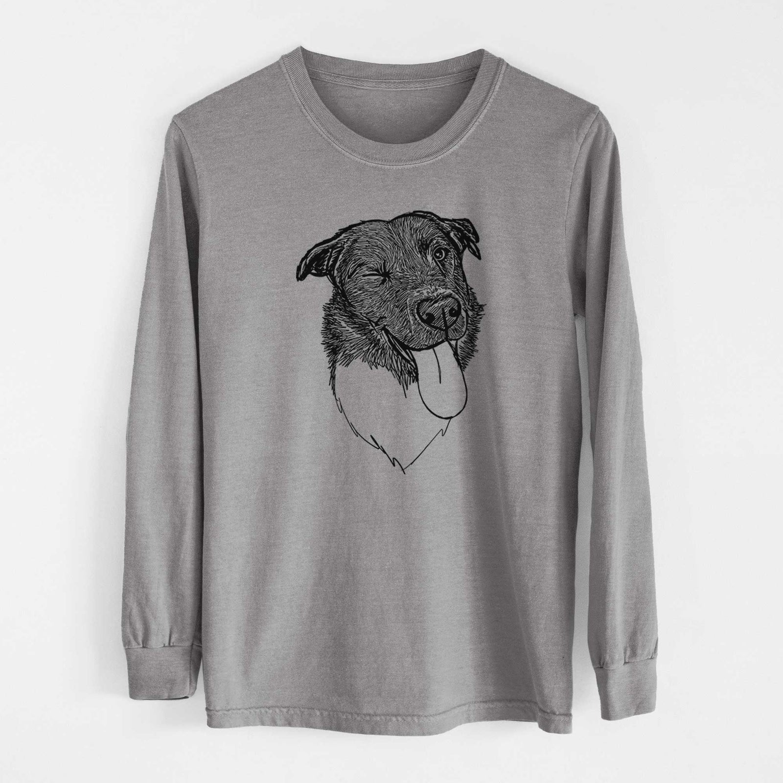 Doodled Cy the Boder Collie - Heavyweight 100% Cotton Long Sleeve