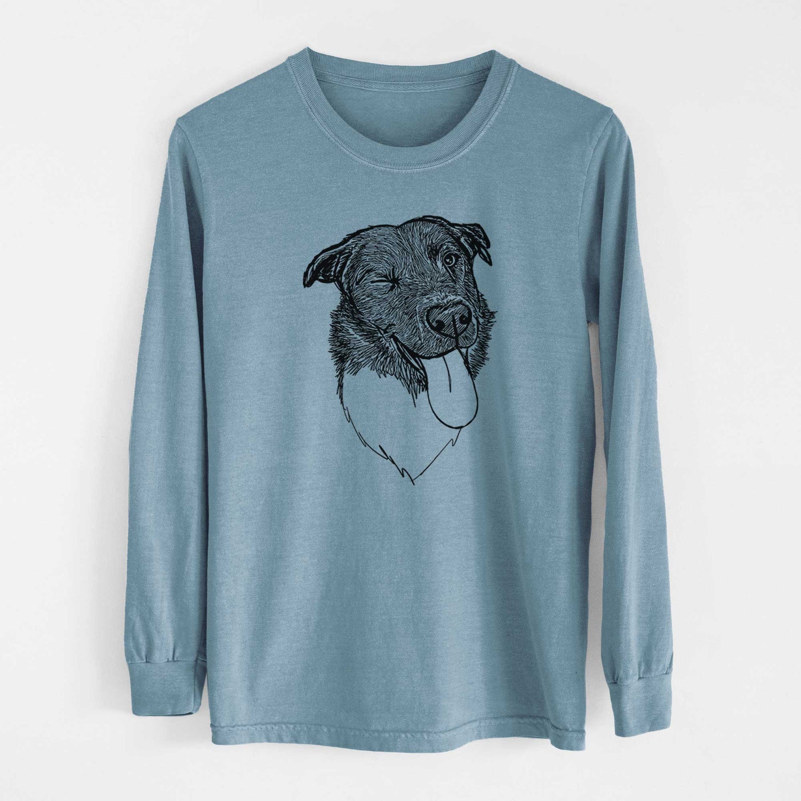 Doodled Cy the Boder Collie - Heavyweight 100% Cotton Long Sleeve