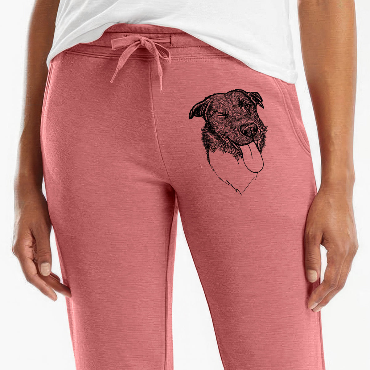 Doodled Cy the Boder Collie - Women's Cali Wave Joggers
