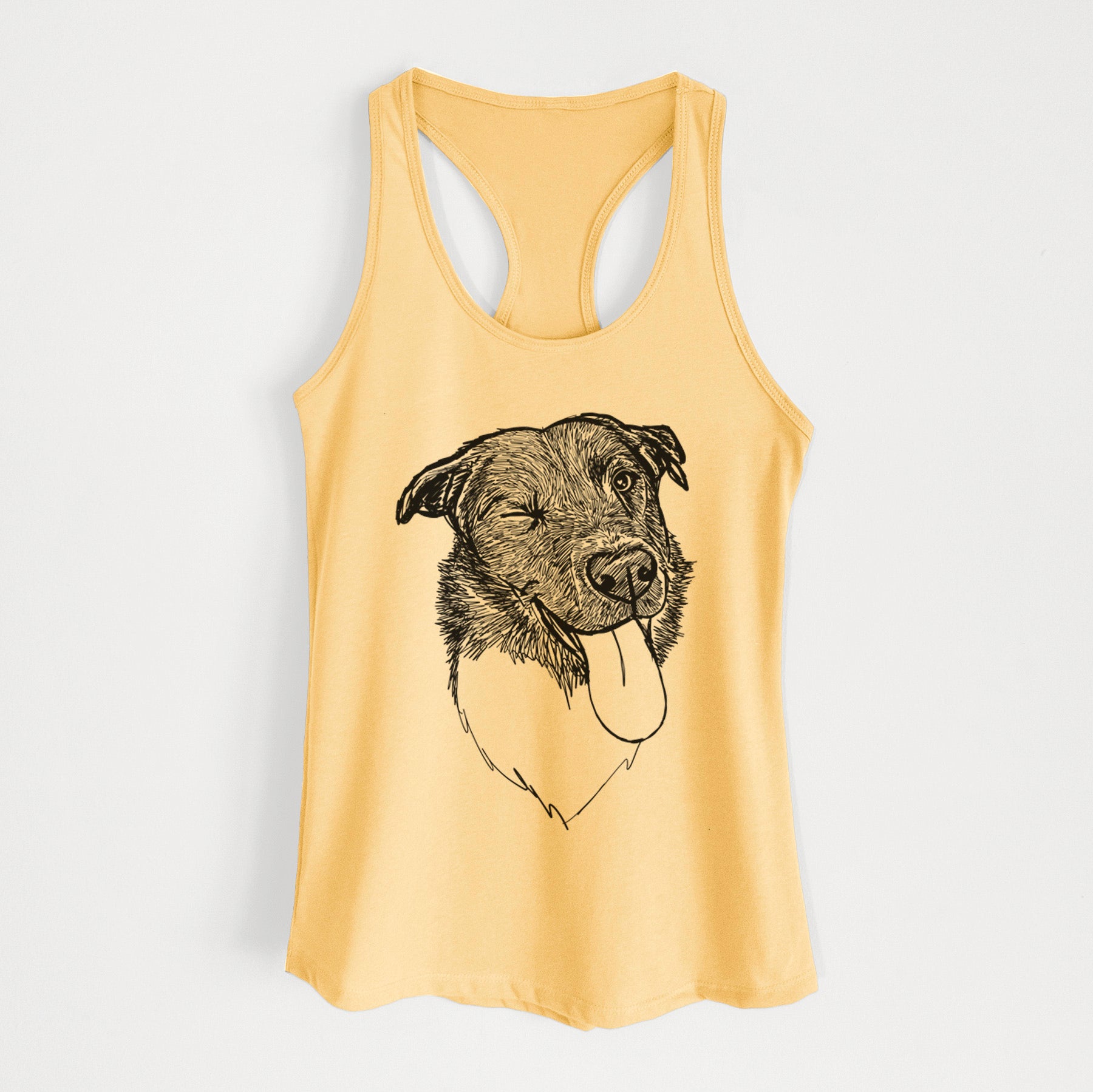 Doodled Cy the Boder Collie - Women's Racerback Tanktop