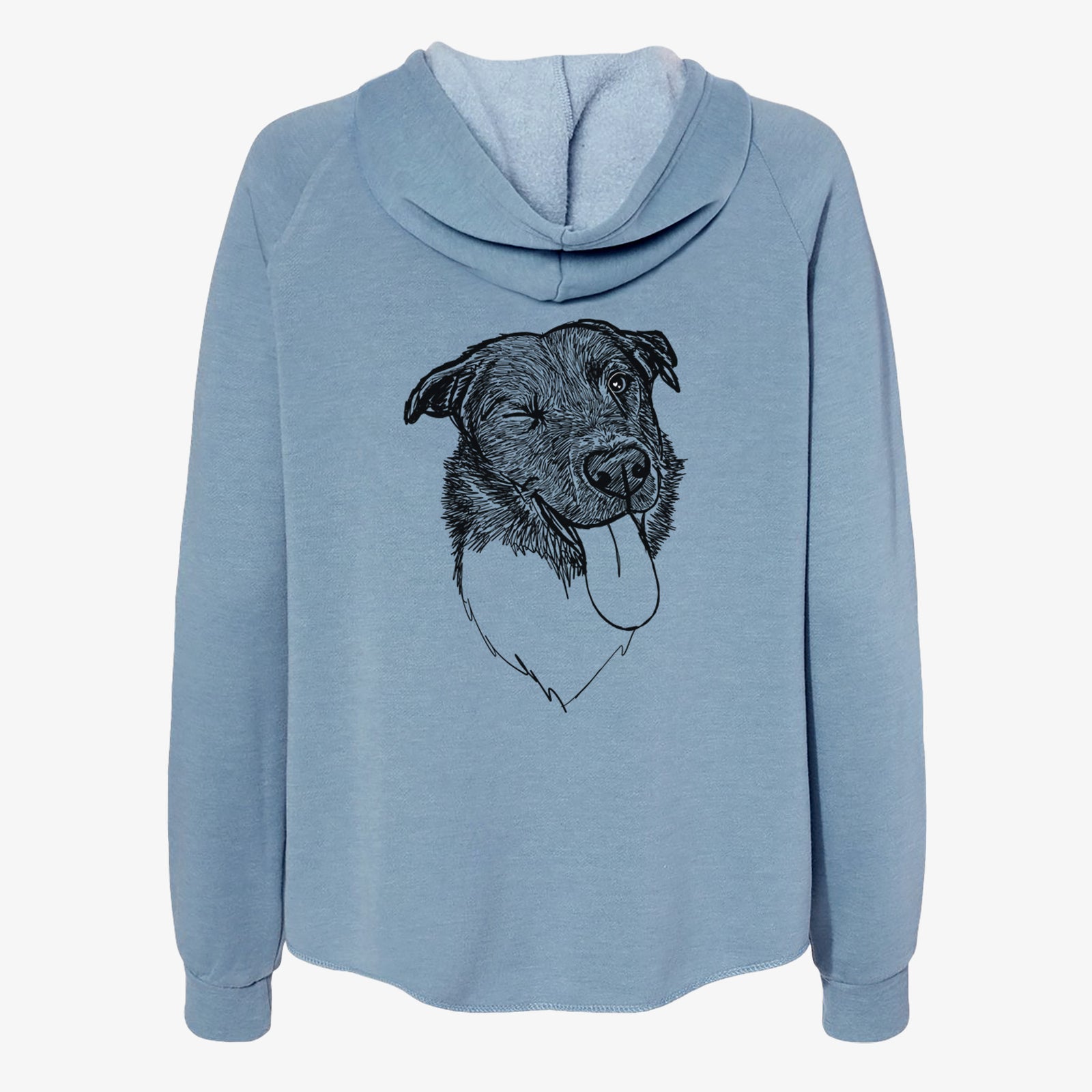 Doodled Cy the Boder Collie - Women's Cali Wave Zip-Up Sweatshirt