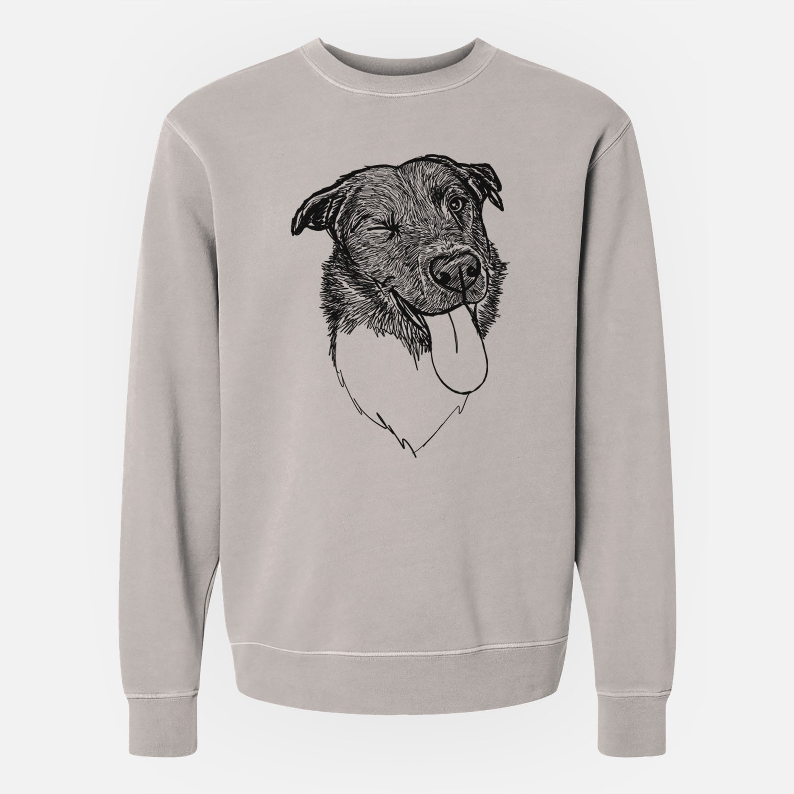 Doodled Cy the Boder Collie - Unisex Pigment Dyed Crew Sweatshirt