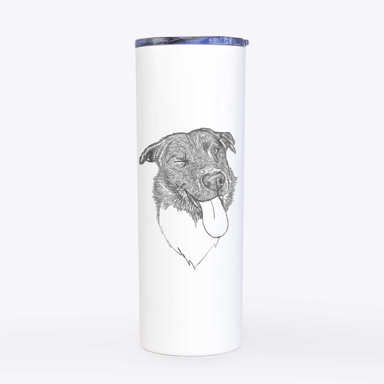 Doodled Cy the Border Collie - 20oz Skinny Tumbler