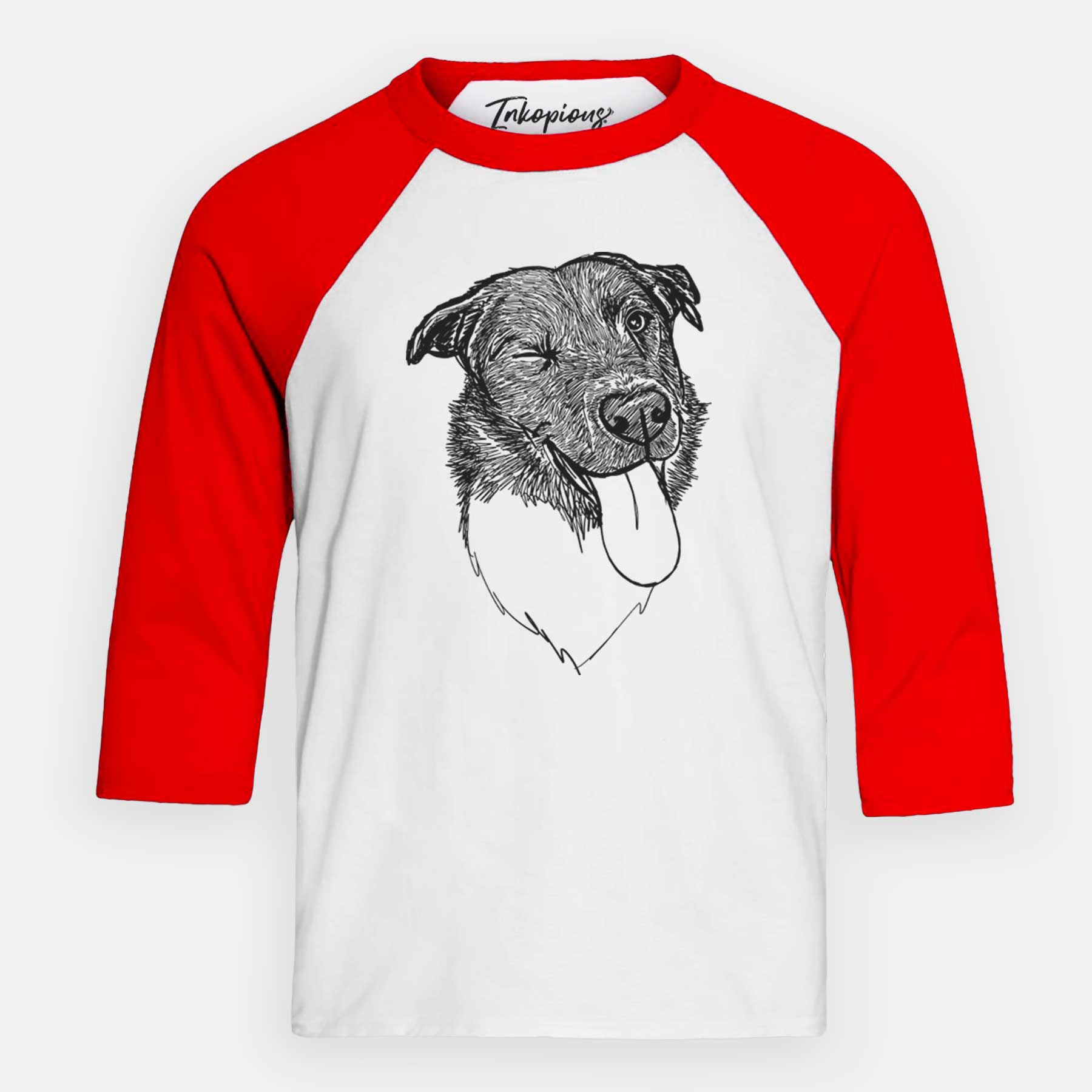 Doodled Cy the Boder Collie - Youth 3/4 Long Sleeve