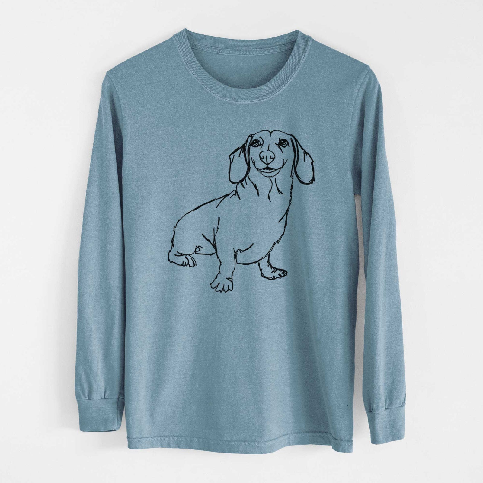 Doodled Dachshund - Heavyweight 100% Cotton Long Sleeve
