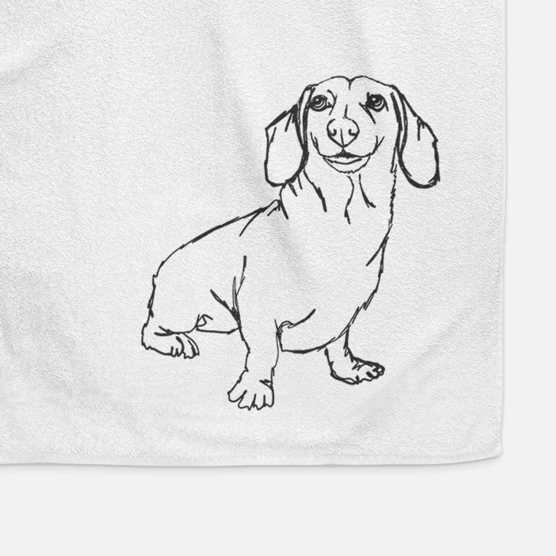 Doodled Dachshund Decorative Hand Towel