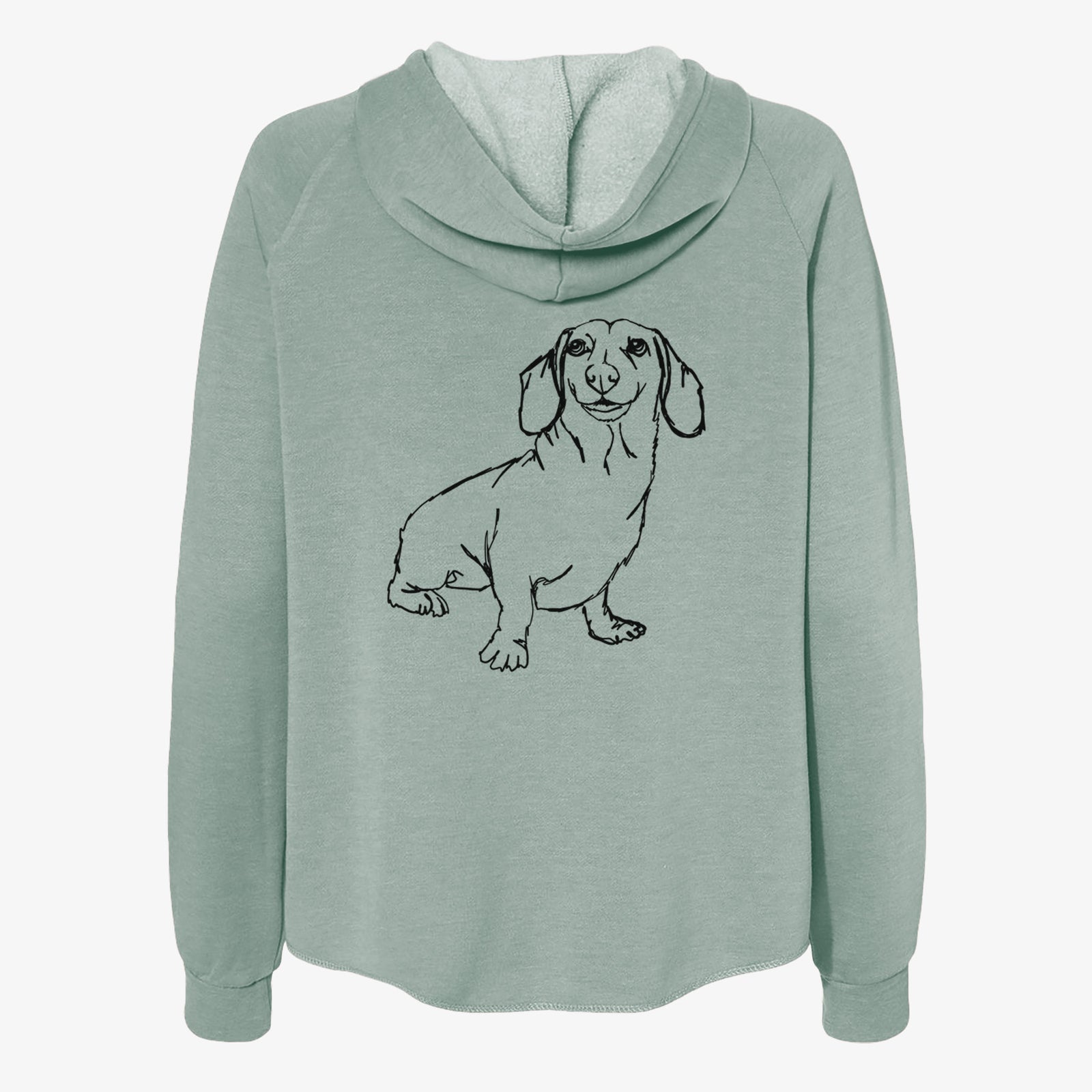 Doodled Dachshund - Women's Cali Wave Zip-Up Sweatshirt