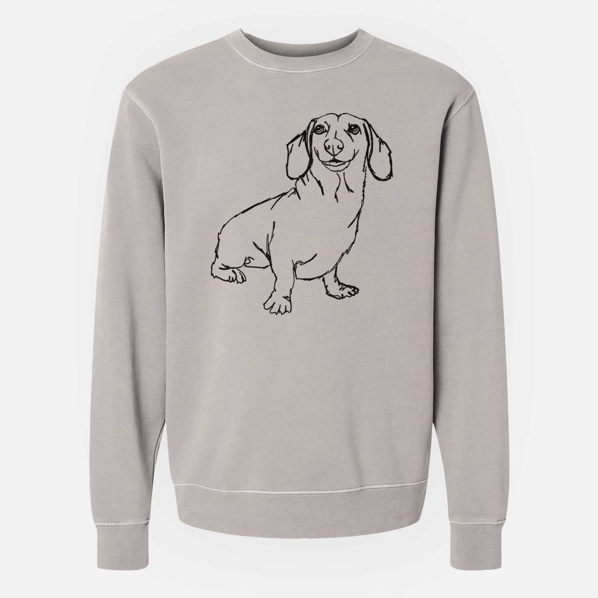 Doodled Dachshund the  - Unisex Pigment Dyed Crew Sweatshirt