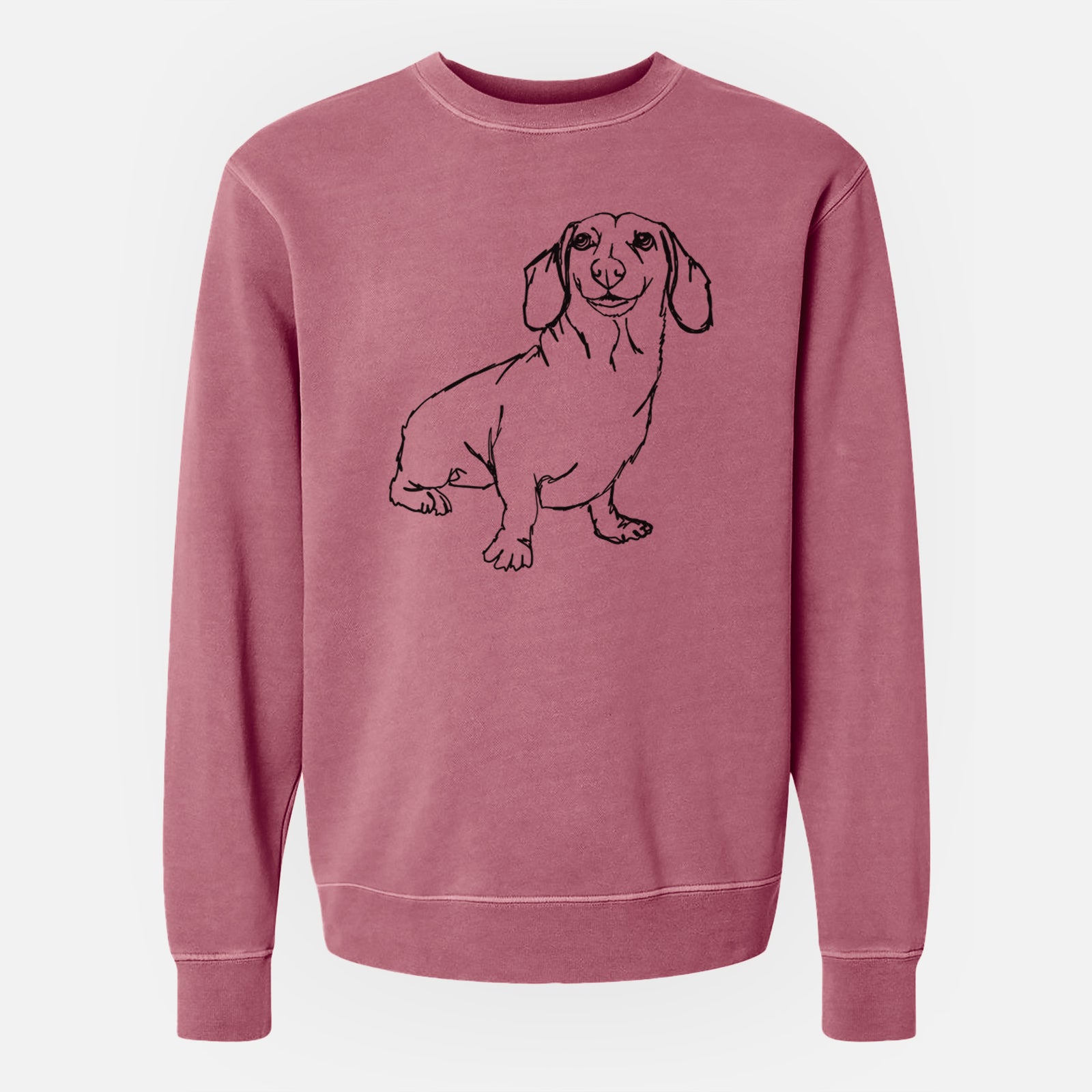 Doodled Dachshund the  - Unisex Pigment Dyed Crew Sweatshirt
