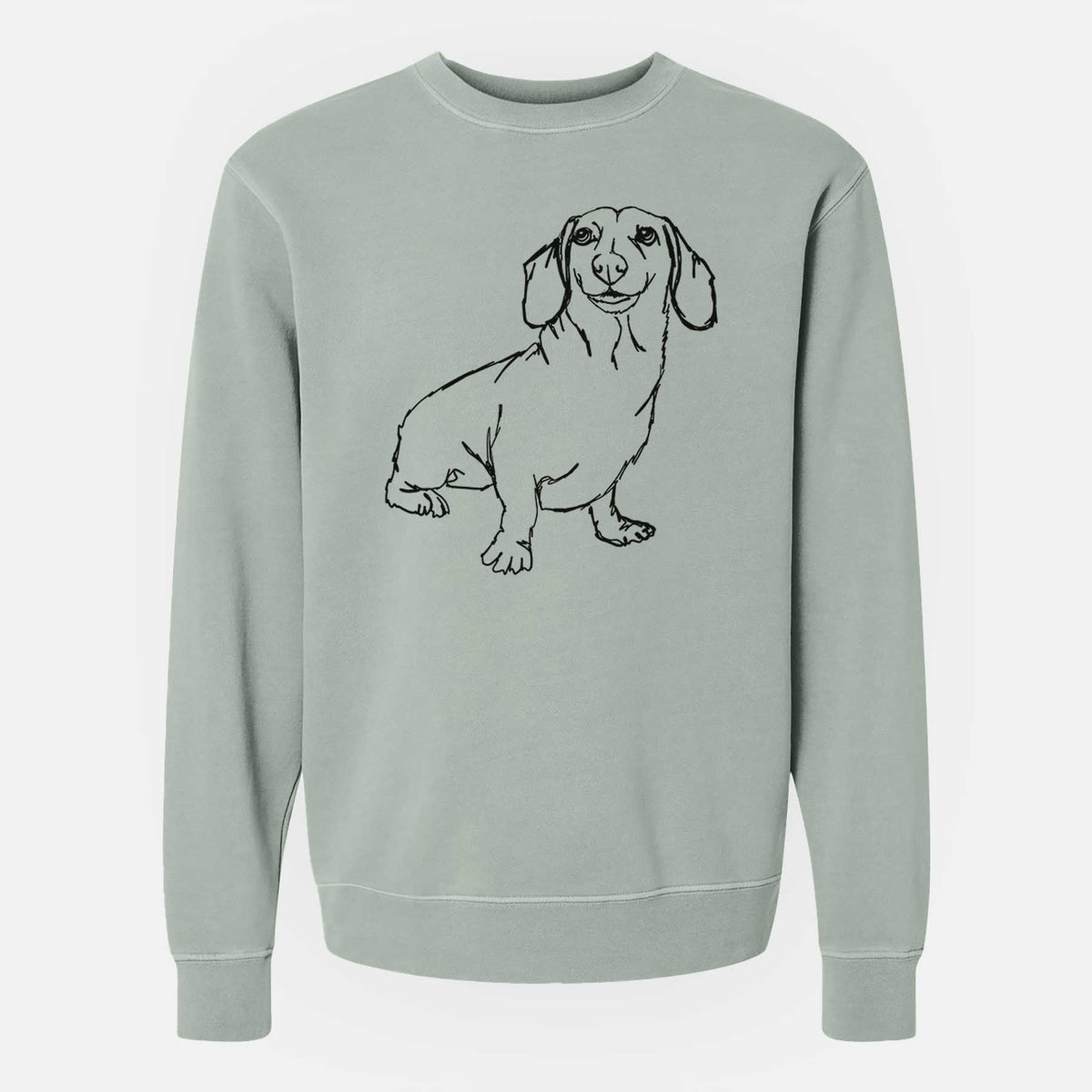 Doodled Dachshund the  - Unisex Pigment Dyed Crew Sweatshirt