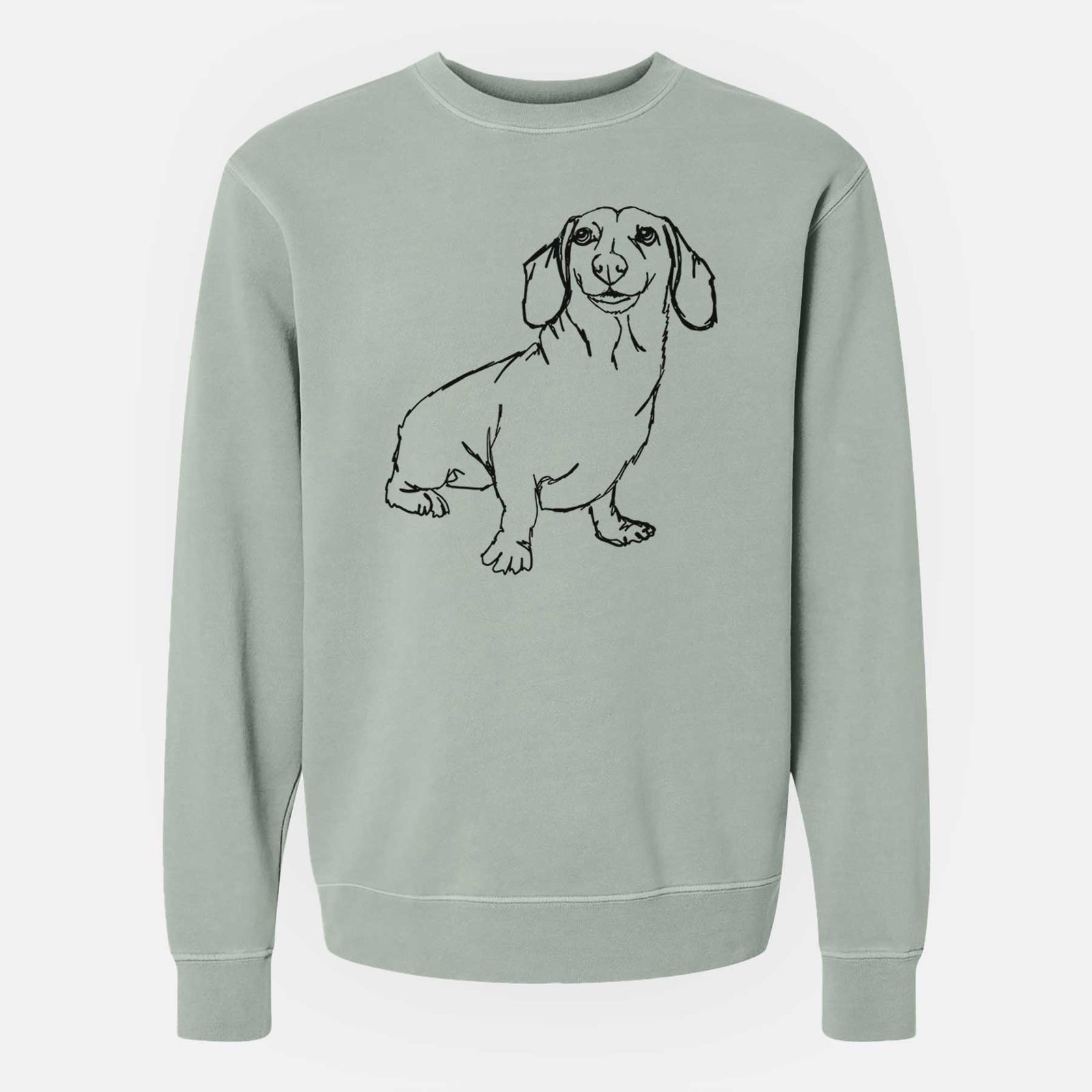Doodled Dachshund the  - Unisex Pigment Dyed Crew Sweatshirt