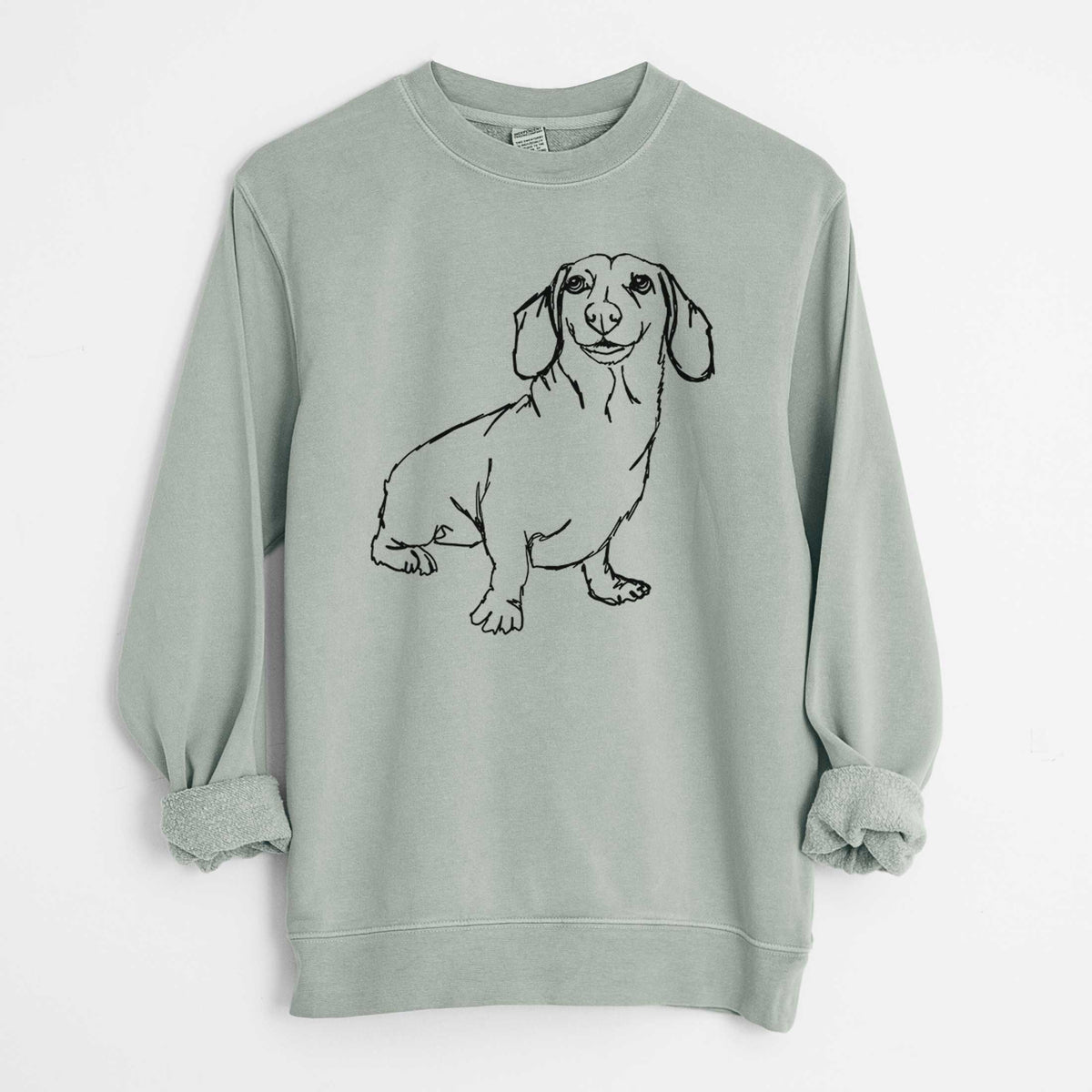 Doodled Dachshund the  - Unisex Pigment Dyed Crew Sweatshirt