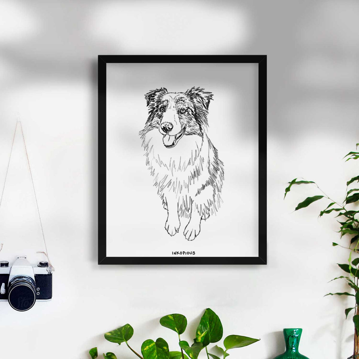 Doodled Daisy the Australian Shepherd Art Print