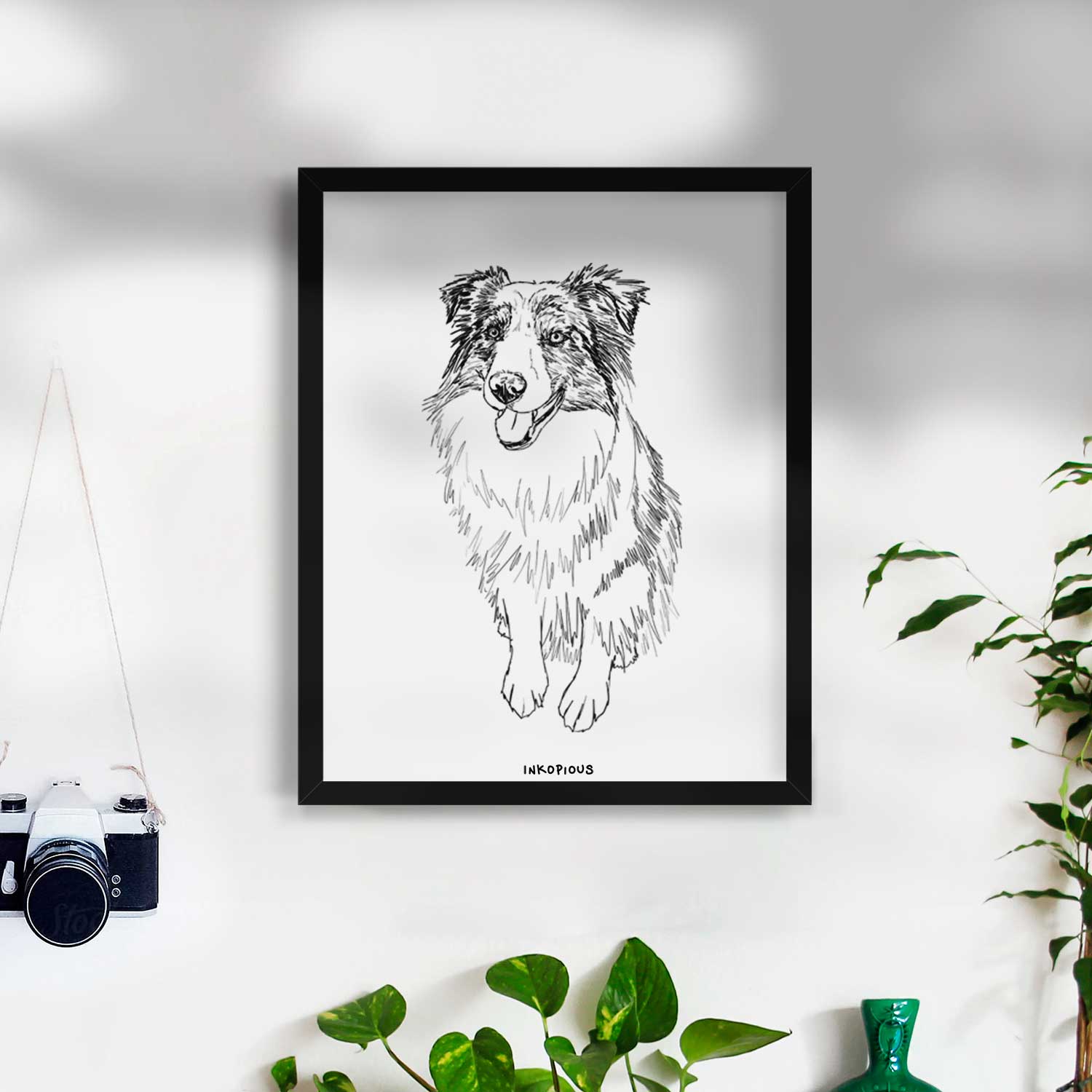 Doodled Daisy the Australian Shepherd Art Print