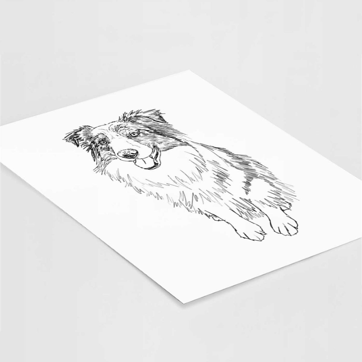 Doodled Daisy the Australian Shepherd Art Print