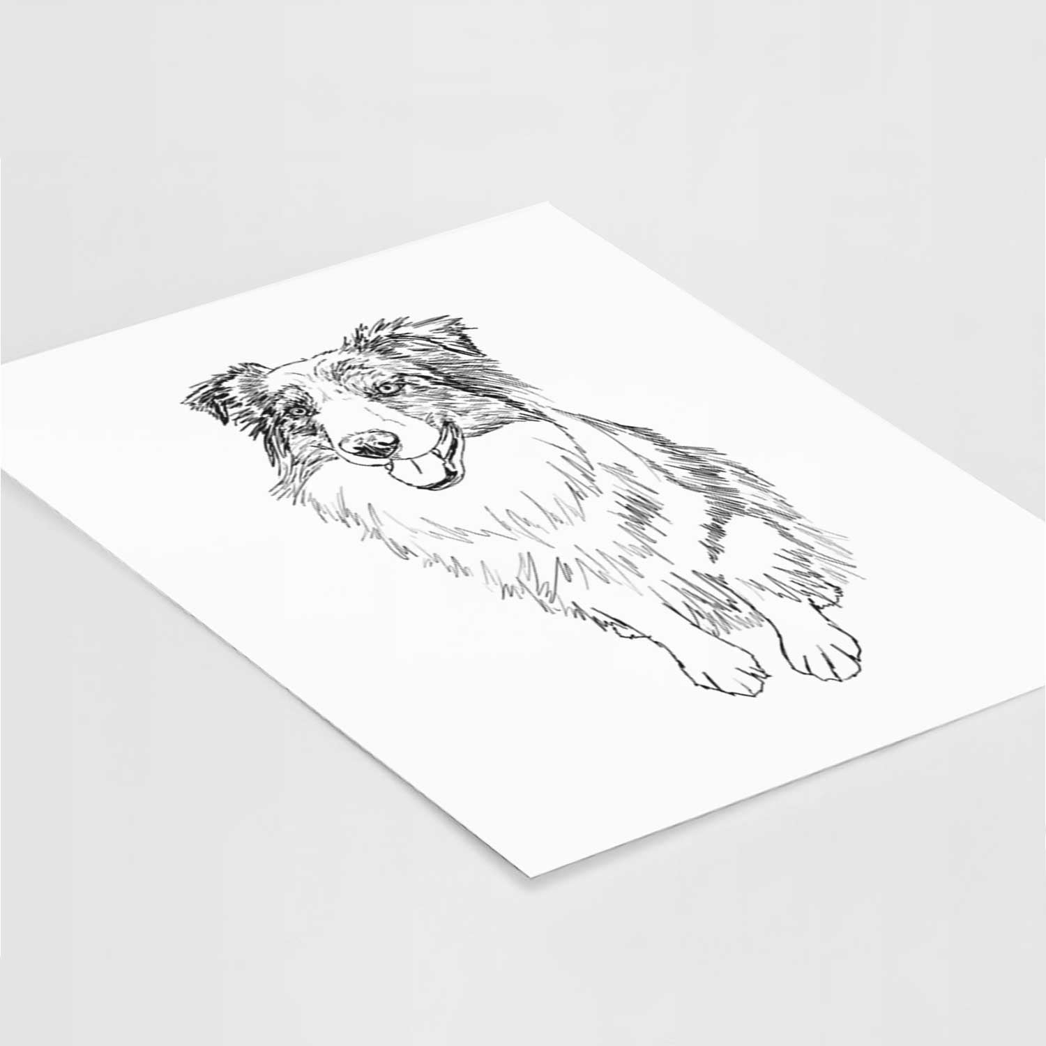 Doodled Daisy the Australian Shepherd Art Print
