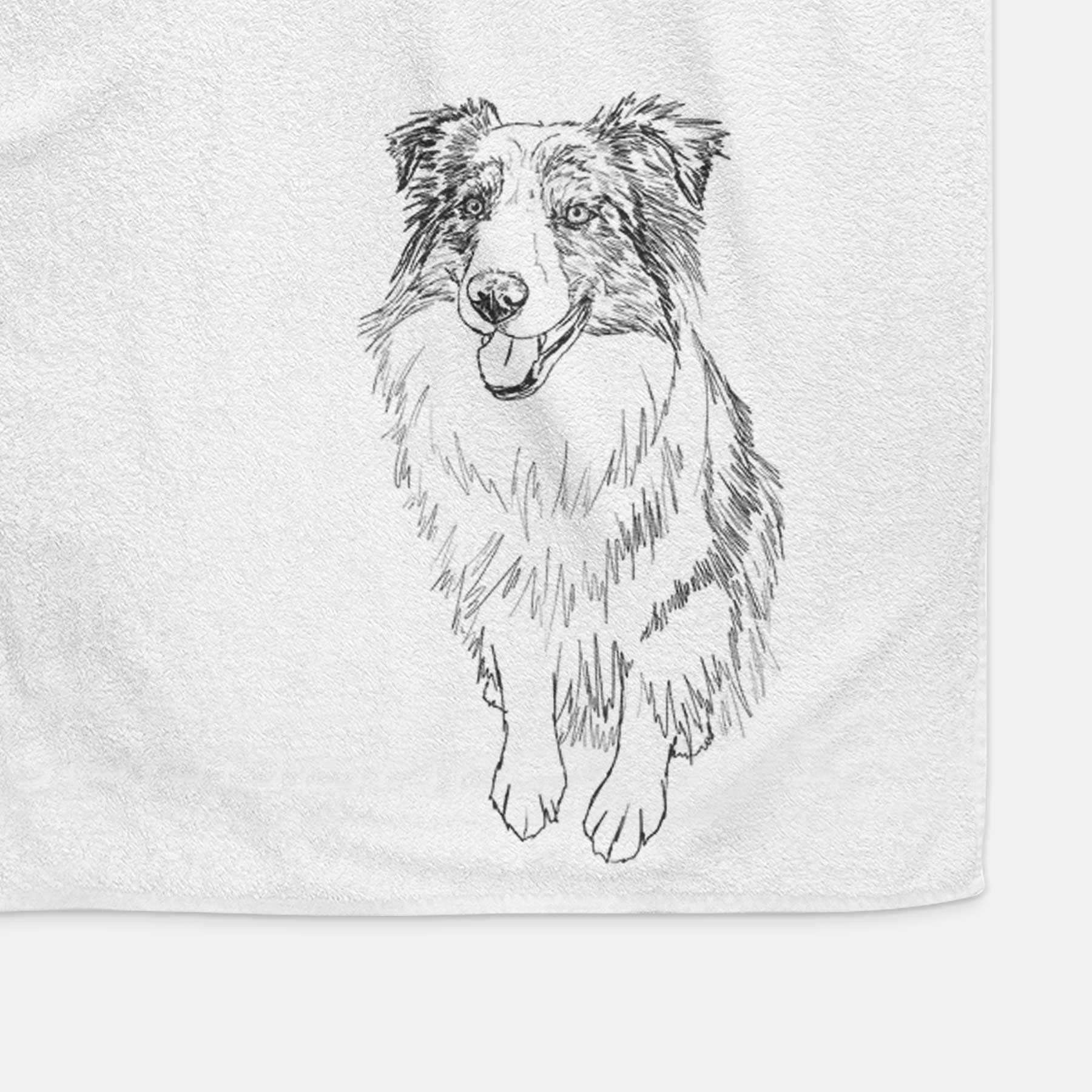 Doodled Daisy the Australian Shepherd Decorative Hand Towel