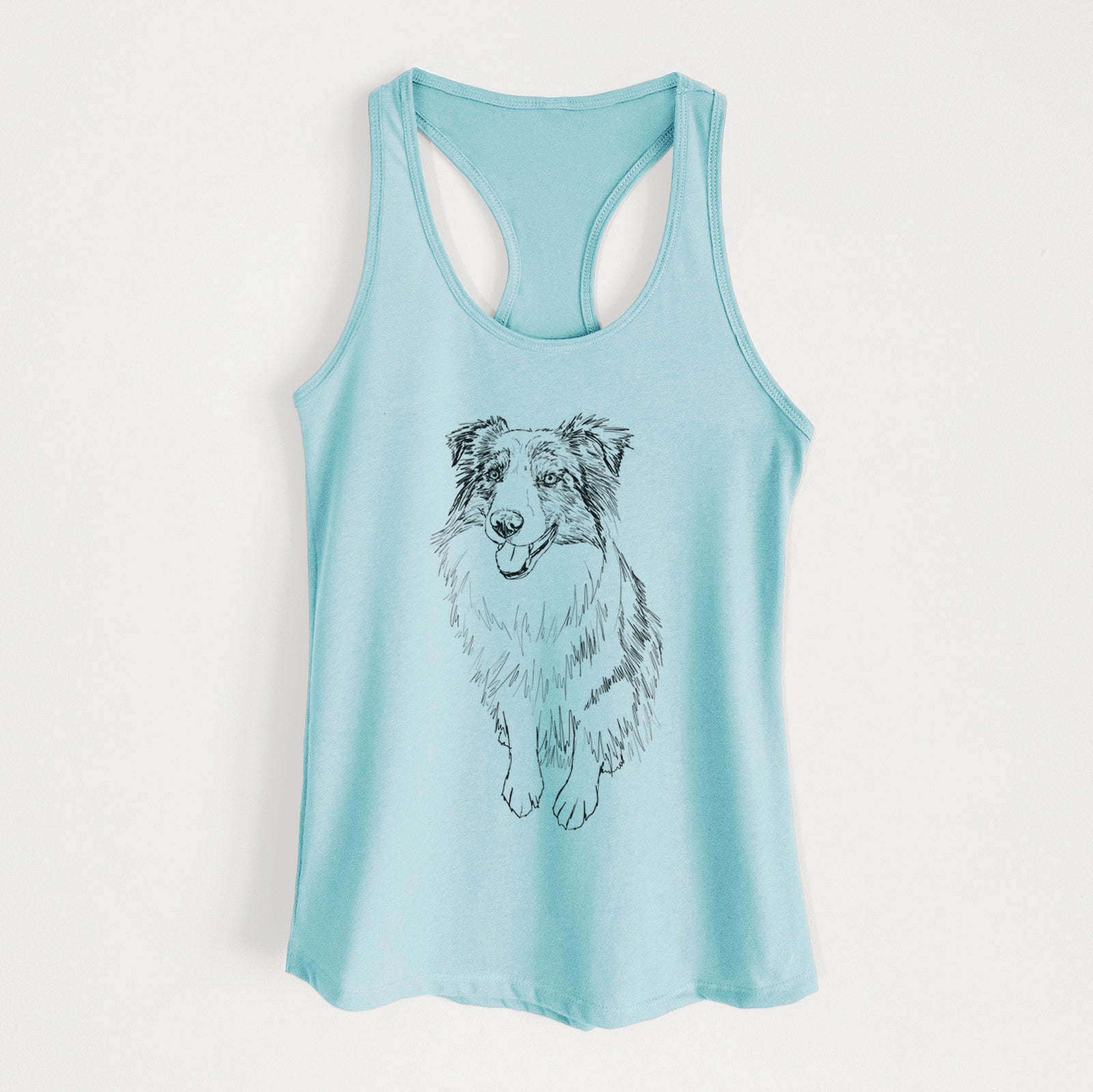 Doodled Daisy the Australian Shepherd - Women's Racerback Tanktop