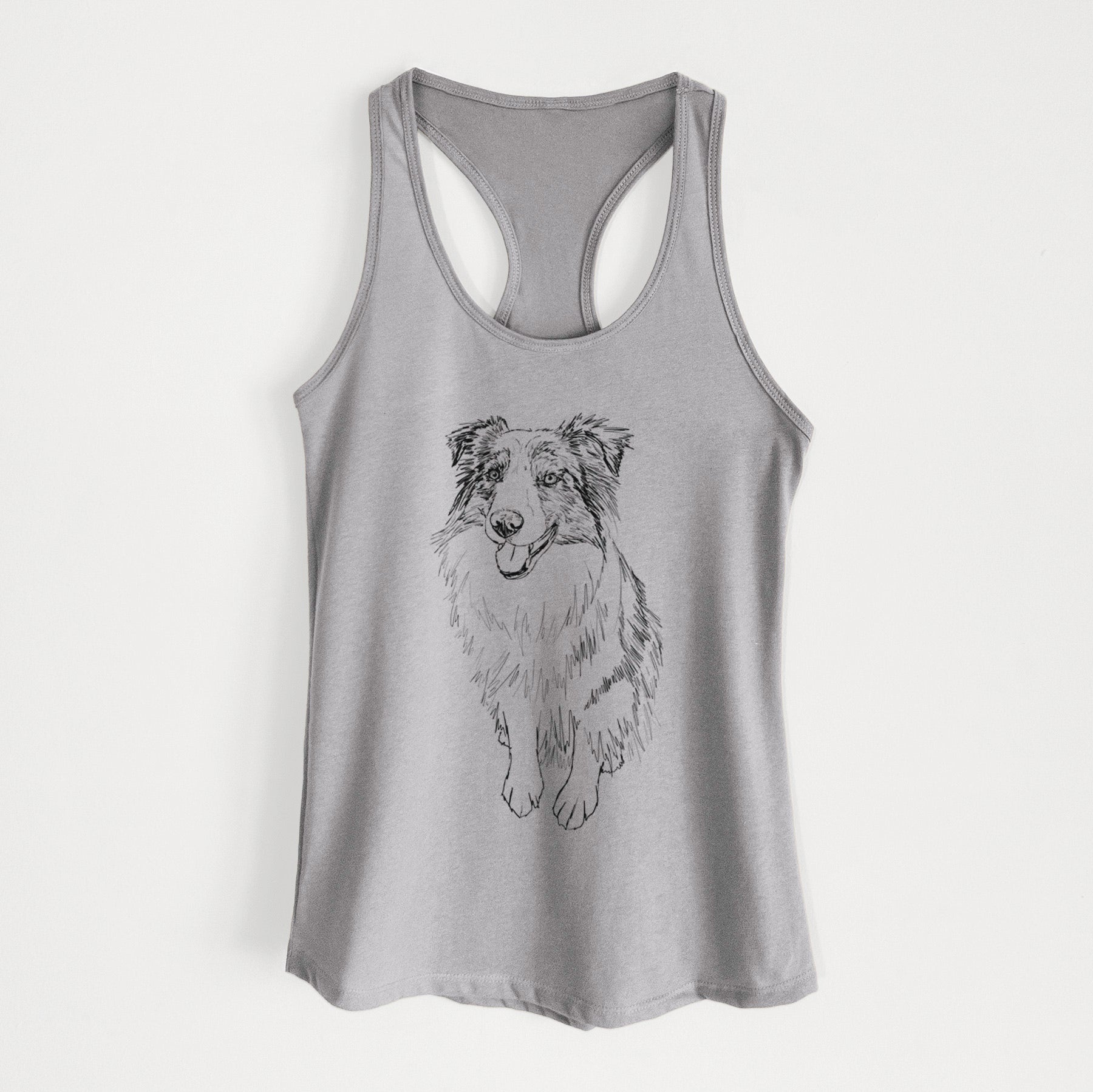 Doodled Daisy the Australian Shepherd - Women's Racerback Tanktop