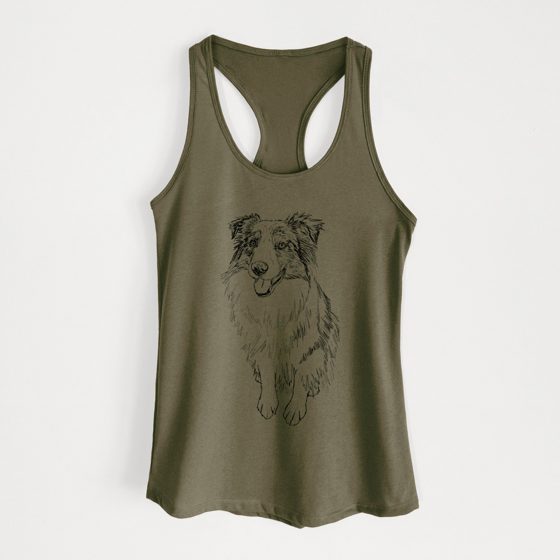 Doodled Daisy the Australian Shepherd - Women's Racerback Tanktop