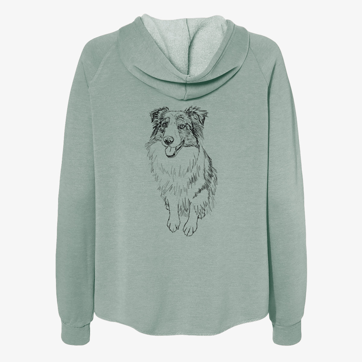 Doodled Daisy the Australian Shepherd - Women's Cali Wave Zip-Up Sweatshirt