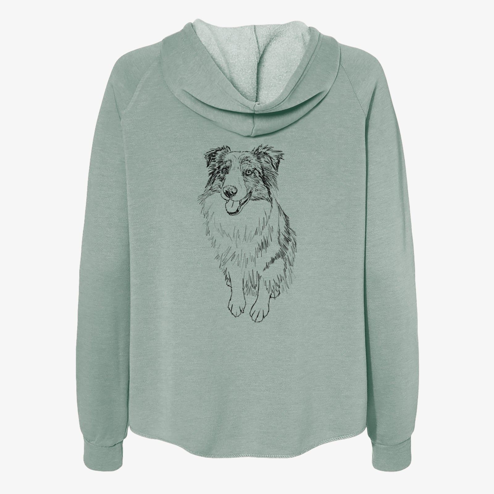 Doodled Daisy the Australian Shepherd - Women's Cali Wave Zip-Up Sweatshirt