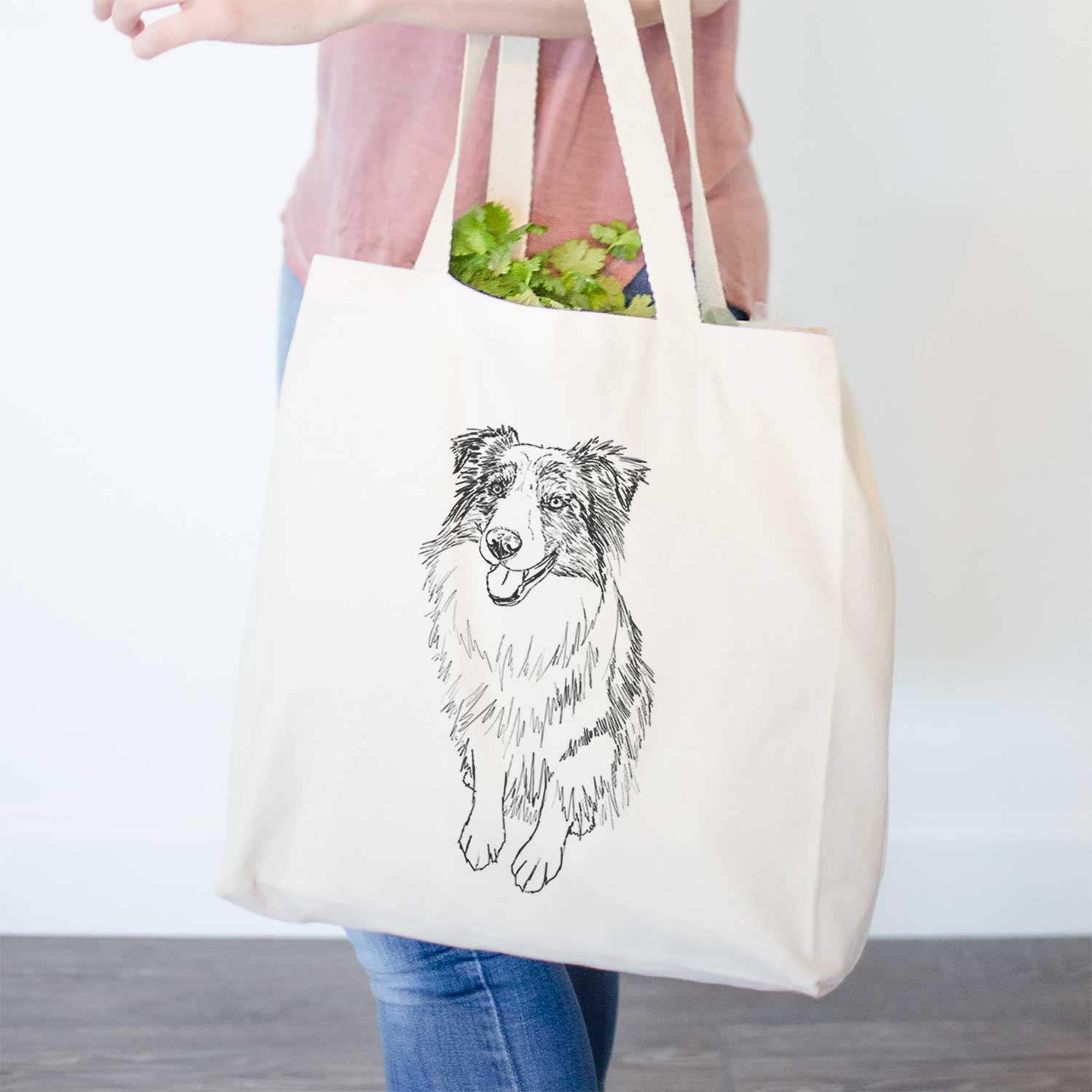 Doodled Daisy the Australian Shepherd - Tote Bag