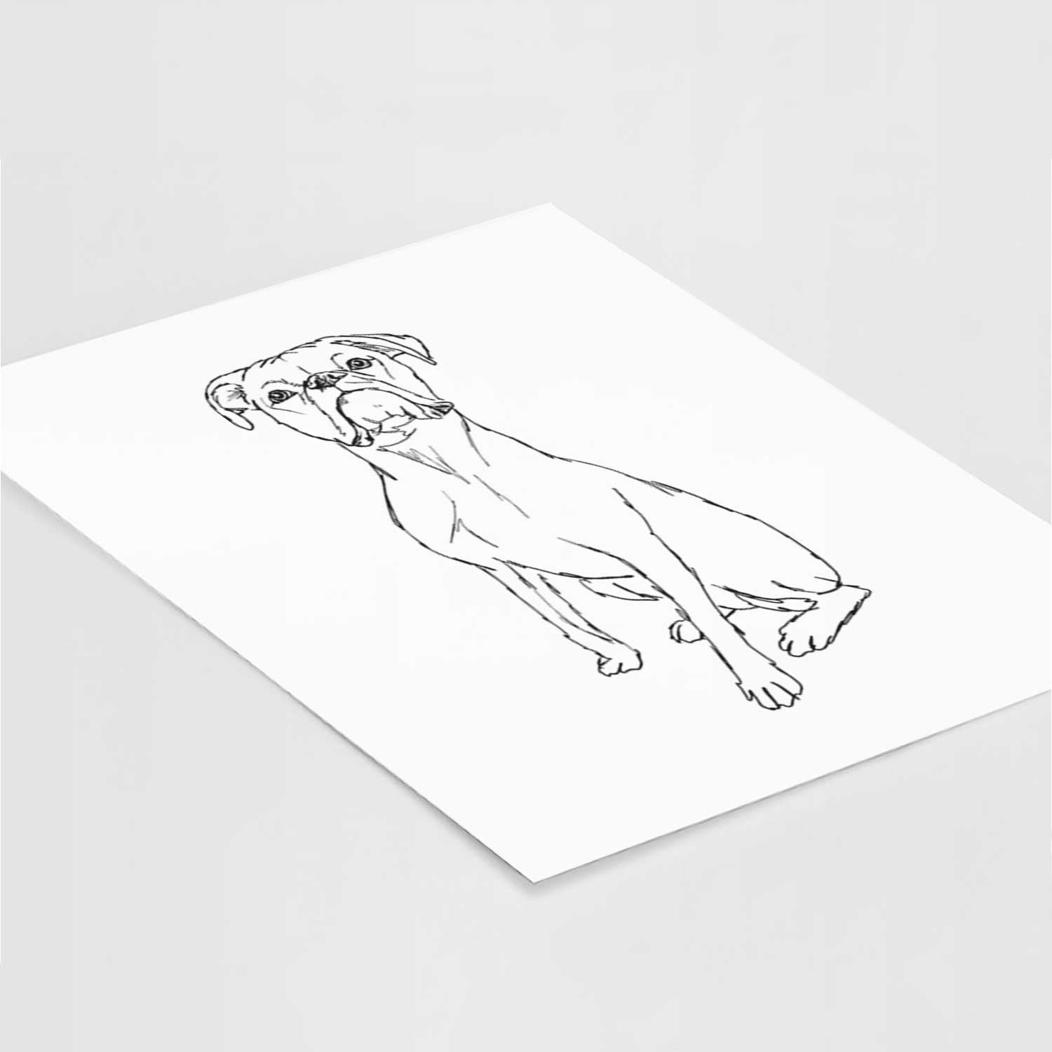 Doodled Daisy the Boxer Art Print