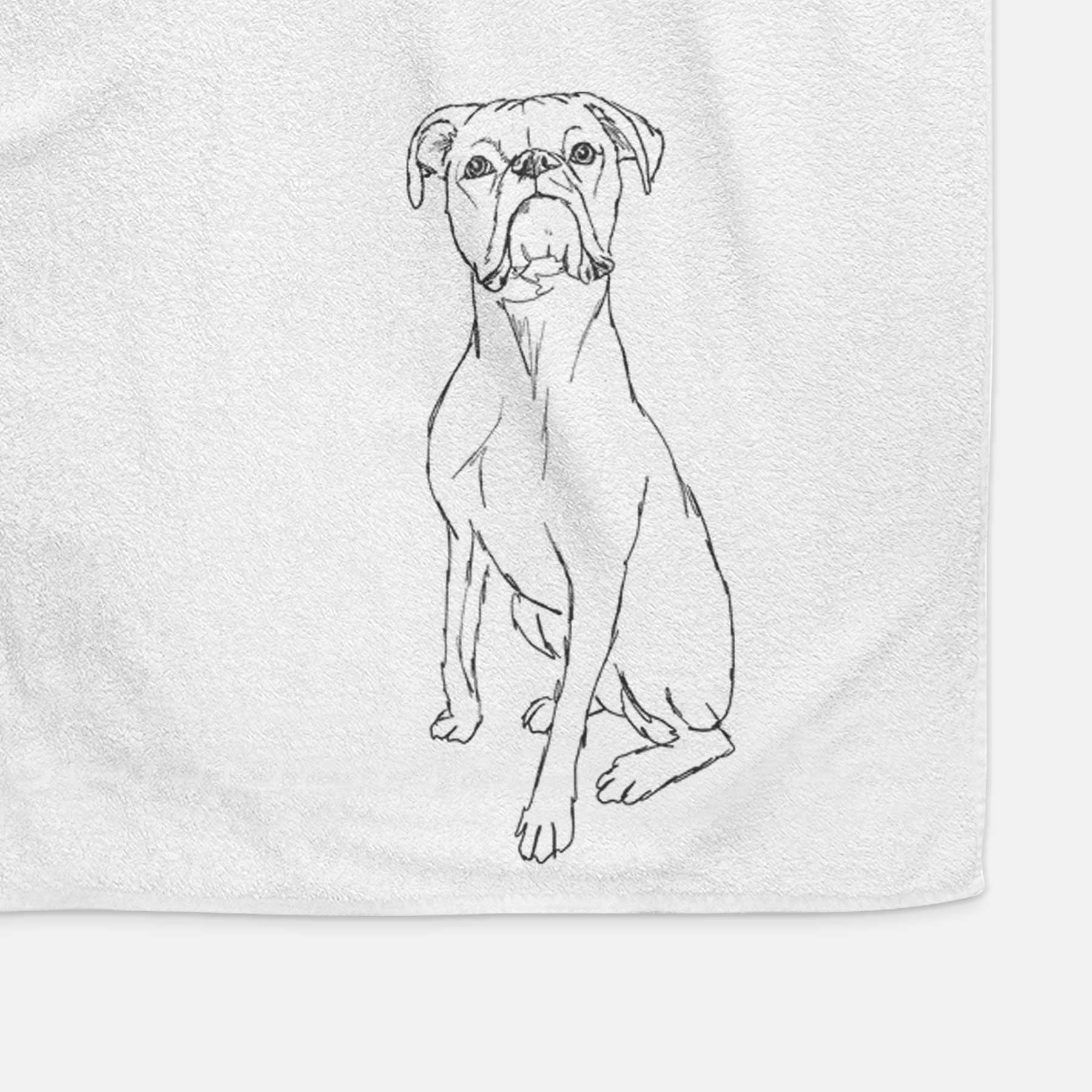 Doodled Daisy the Boxer Decorative Hand Towel