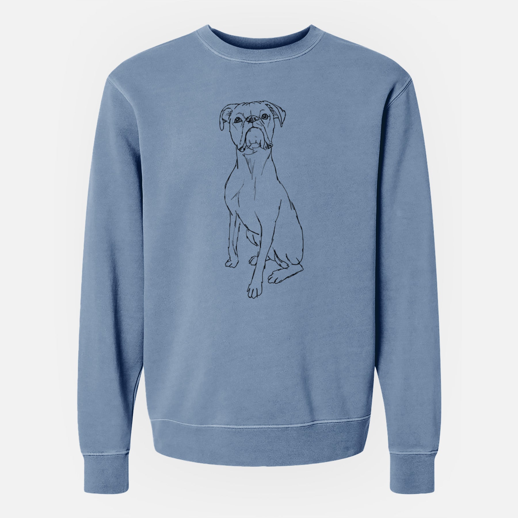 Doodled Daisy the Boxer - Unisex Pigment Dyed Crew Sweatshirt