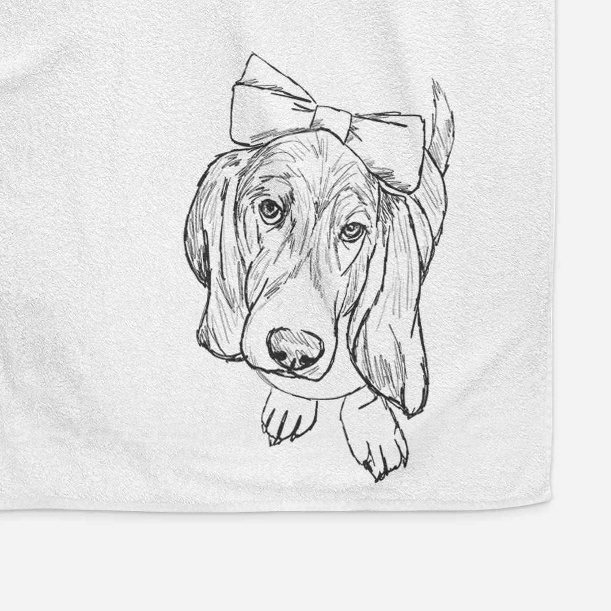 Doodled Daisy the Basset Hound Decorative Hand Towel