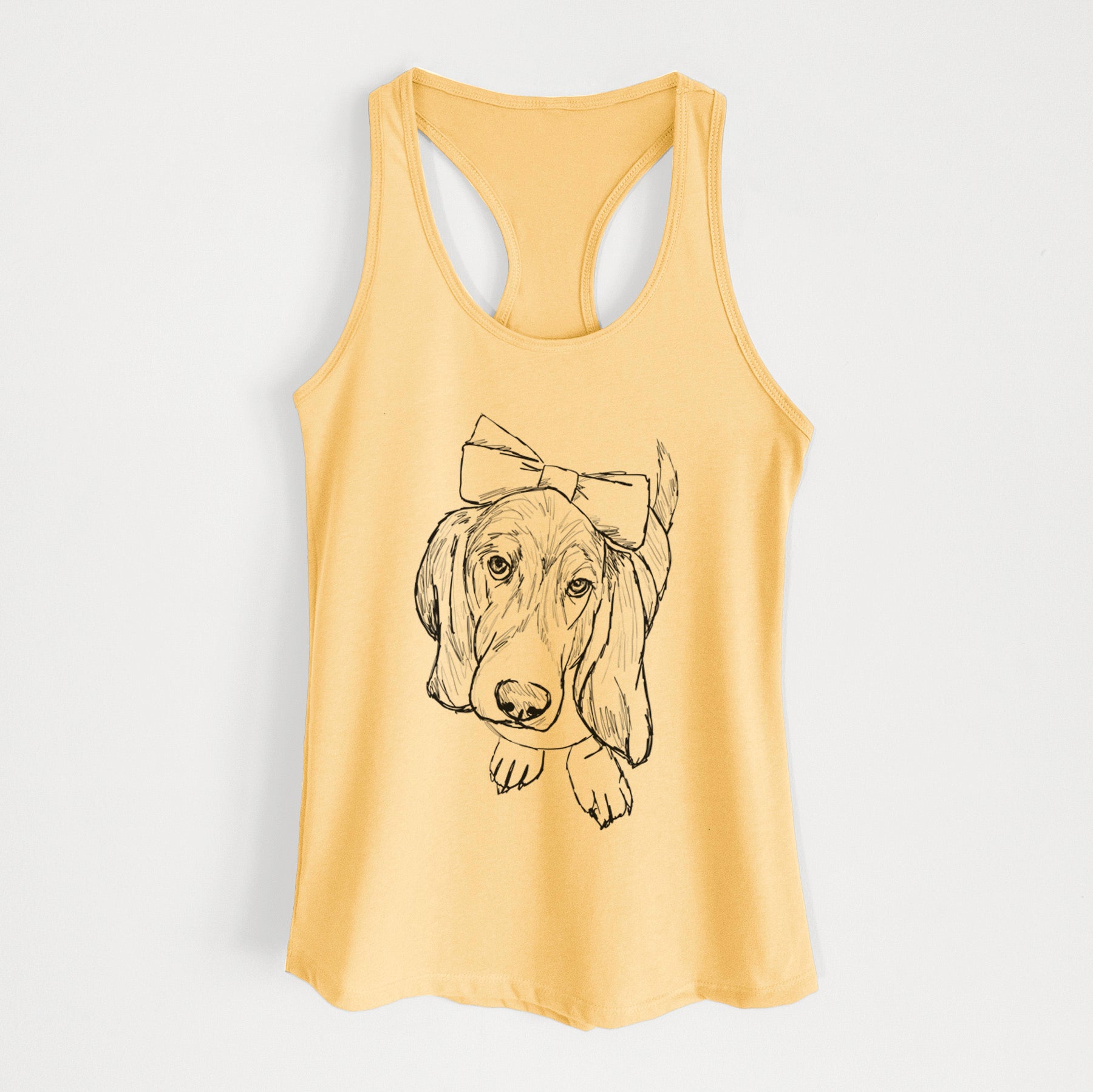 Doodled Daisy the Basset Hound - Women's Racerback Tanktop