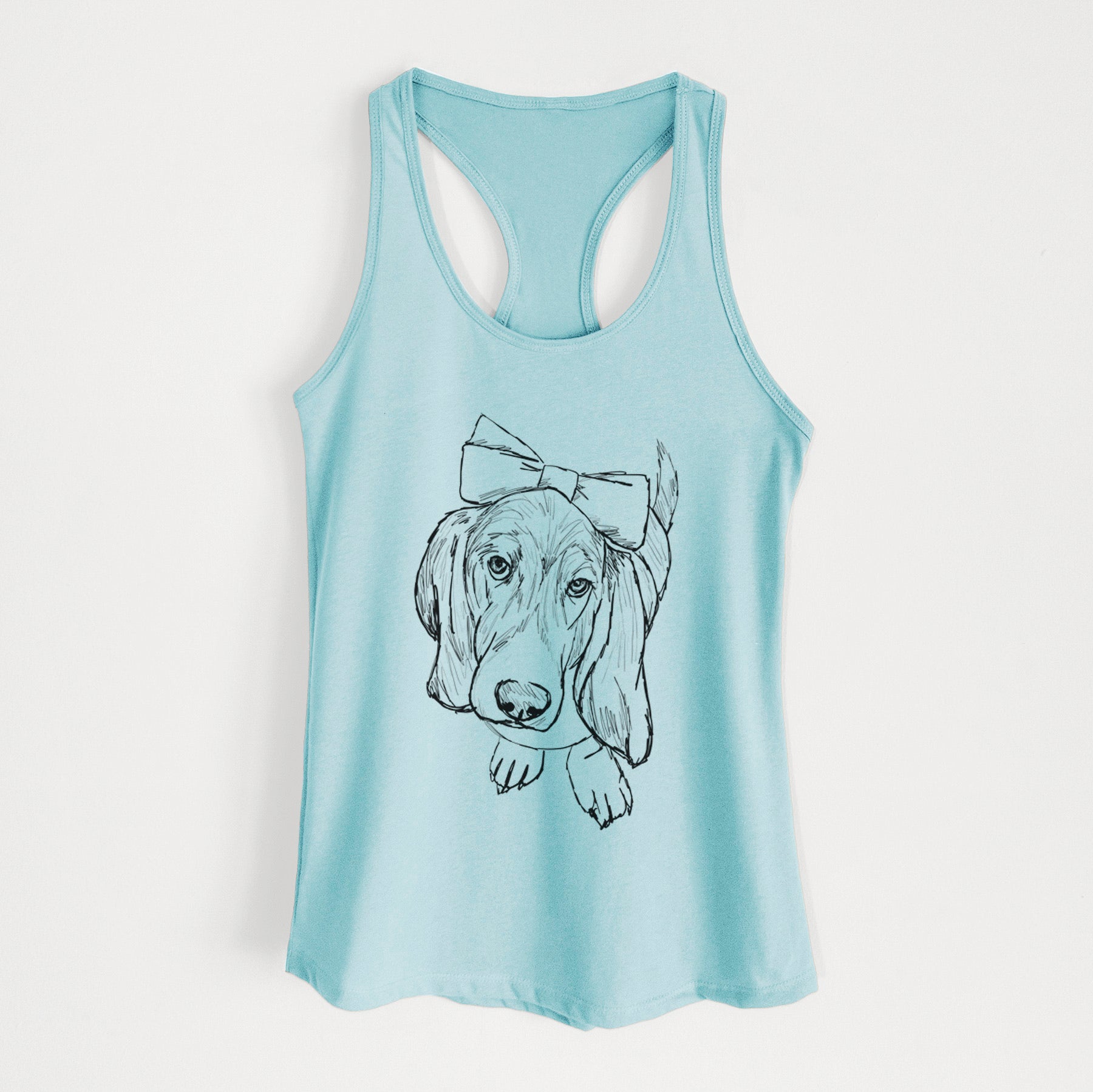 Doodled Daisy the Basset Hound - Women's Racerback Tanktop