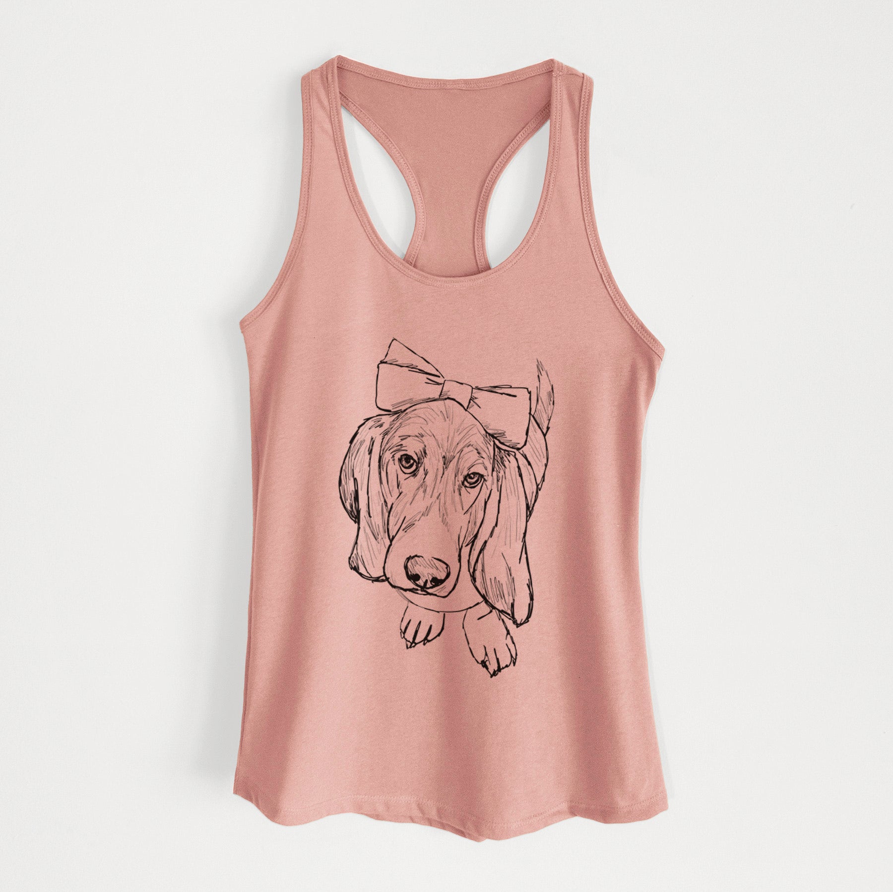 Doodled Daisy the Basset Hound - Women's Racerback Tanktop