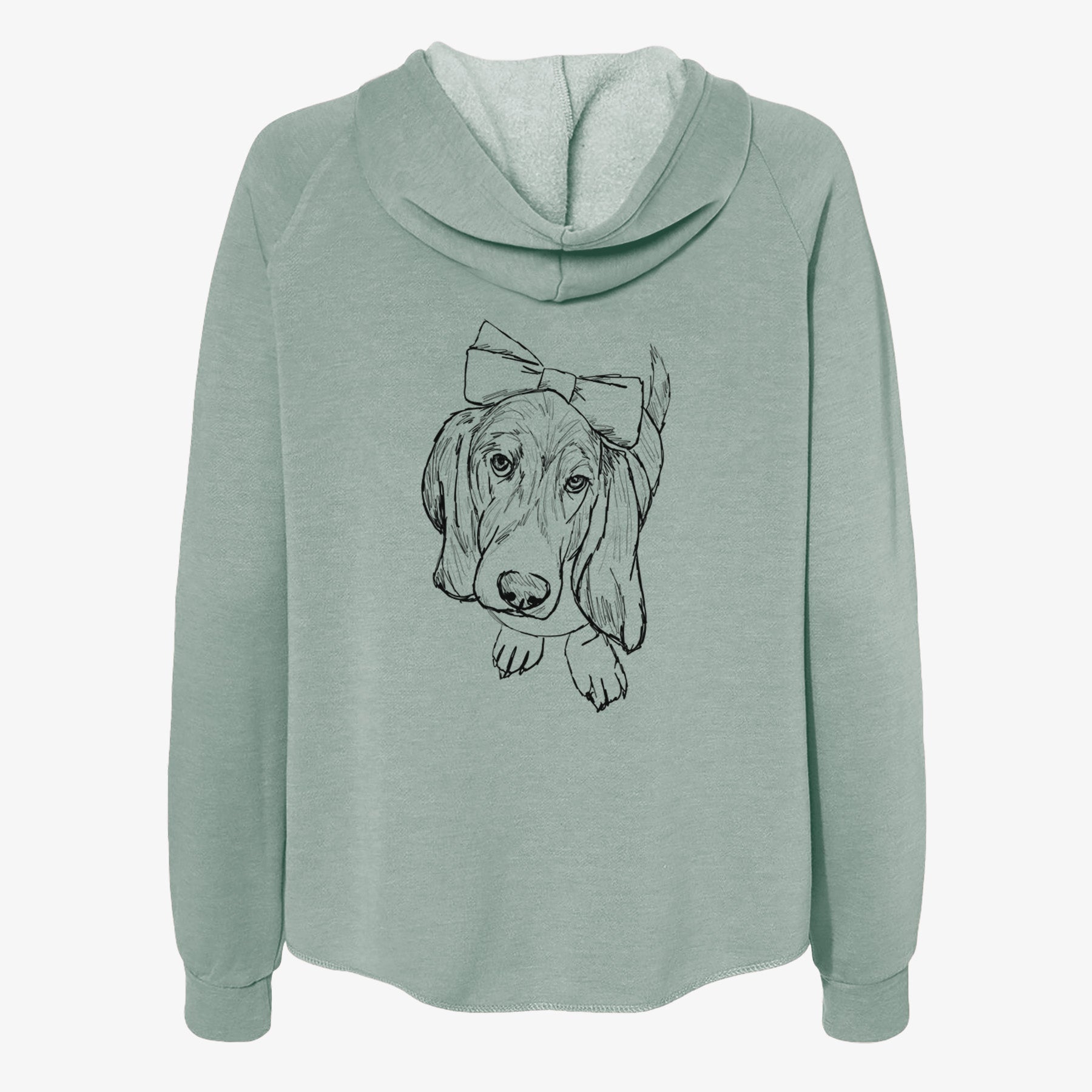 Doodled Daisy the Basset Hound - Women's Cali Wave Zip-Up Sweatshirt