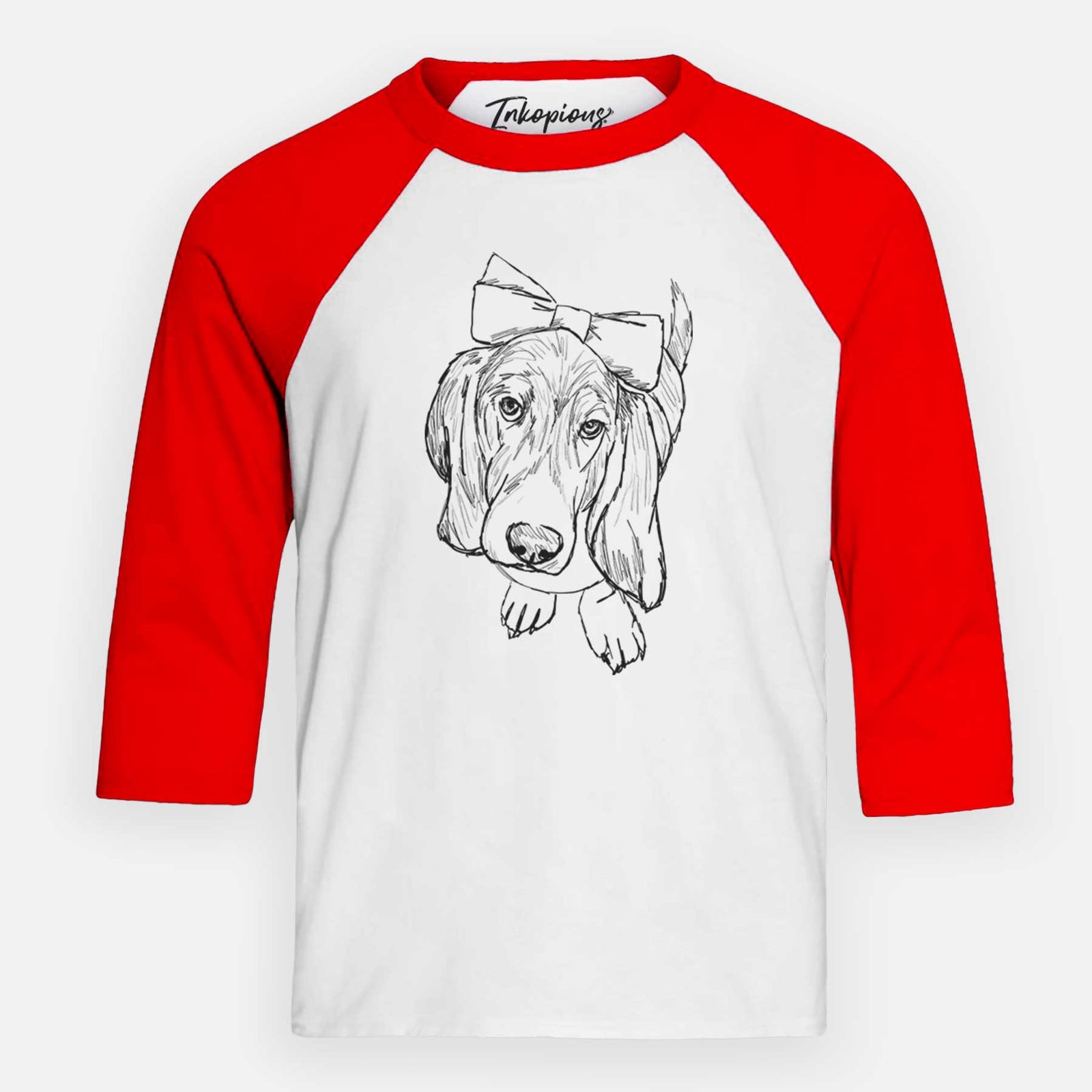 Doodled Daisy the Basset Hound - Youth 3/4 Long Sleeve